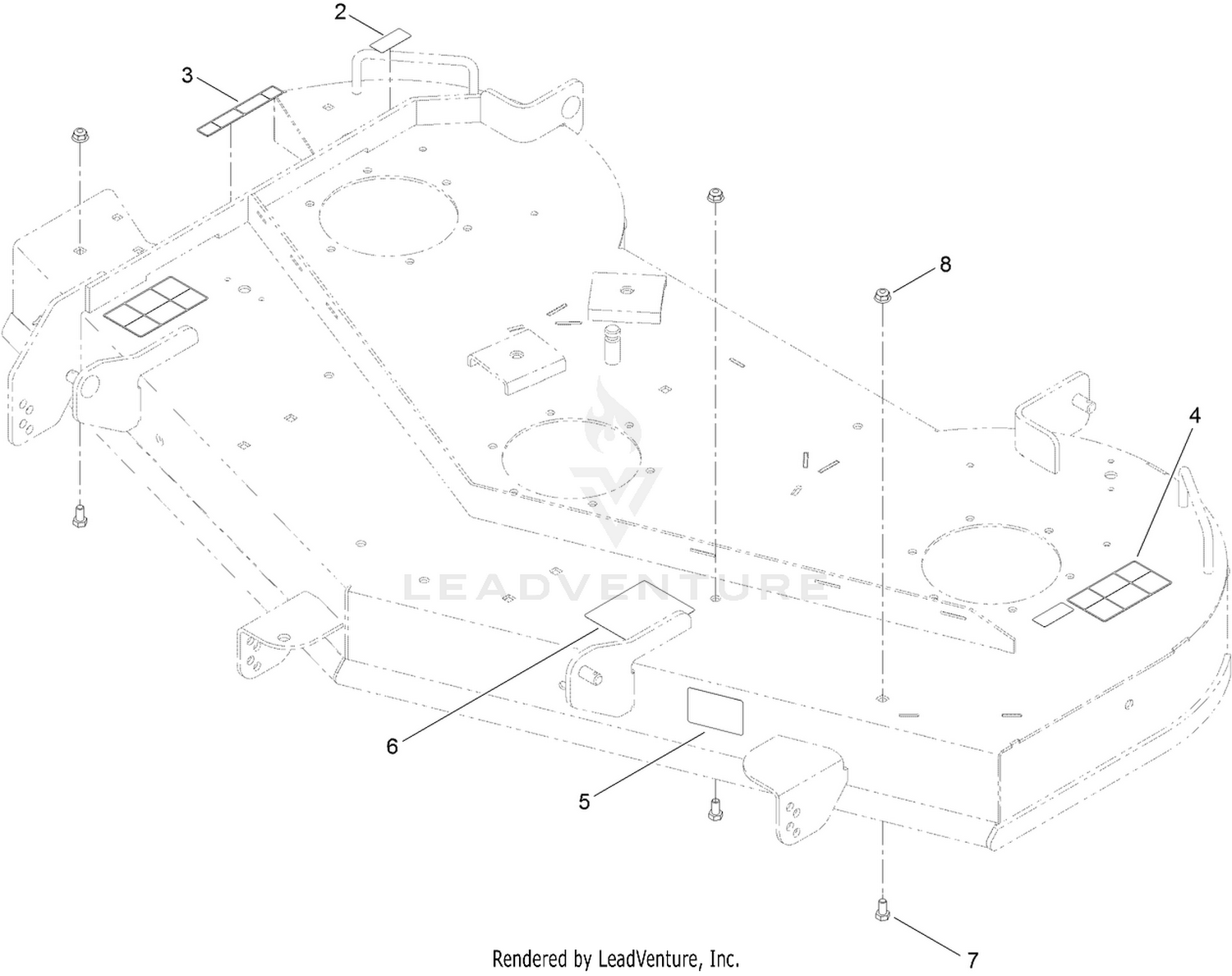 54 Inch Deck and Decal Assembly No. 120-7117