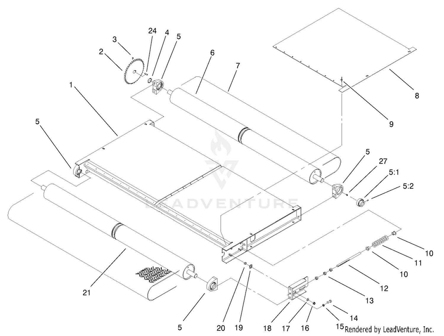 Slider Bed and Roller Assembly