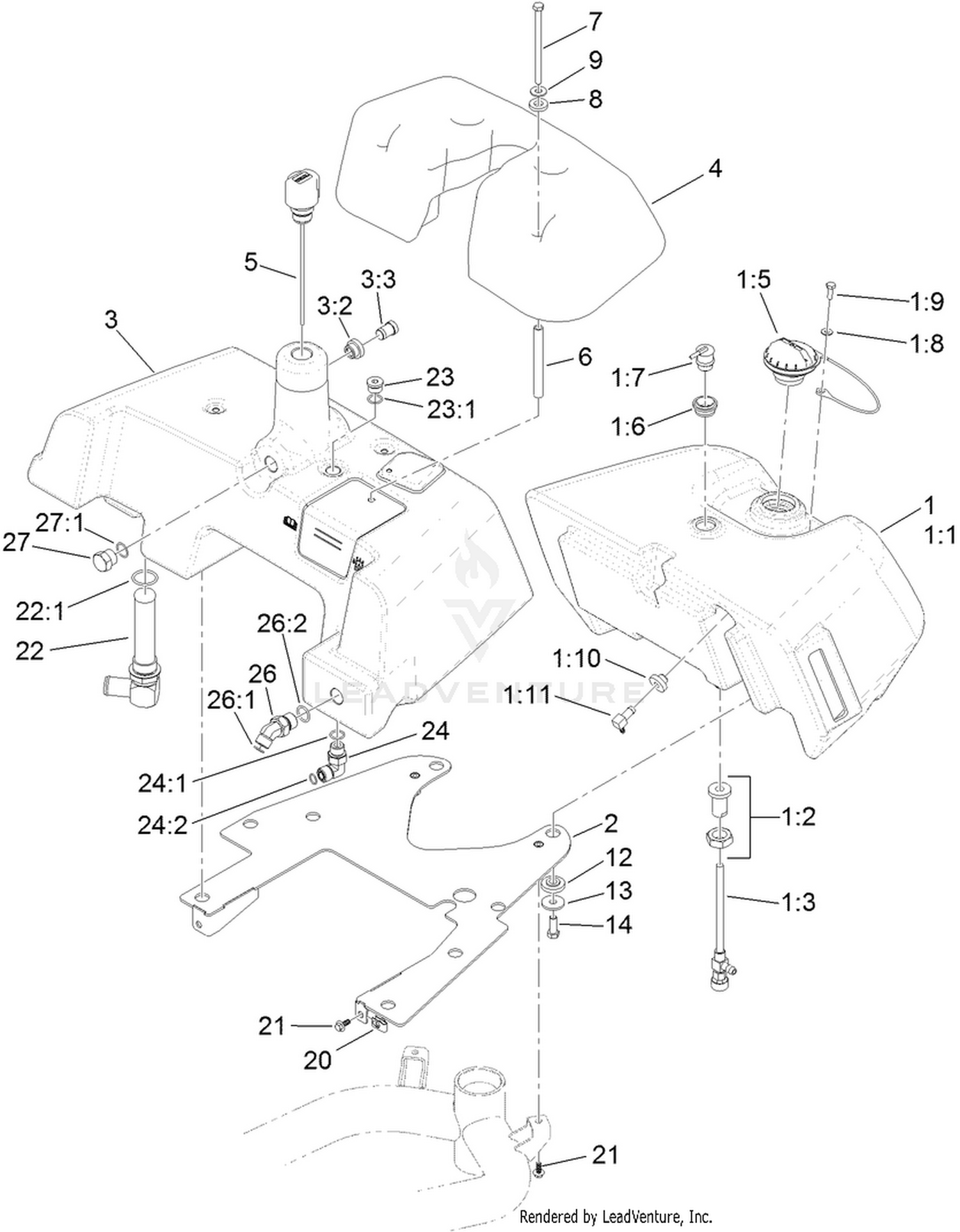 Fuel and Hydraulic Tank Assembly