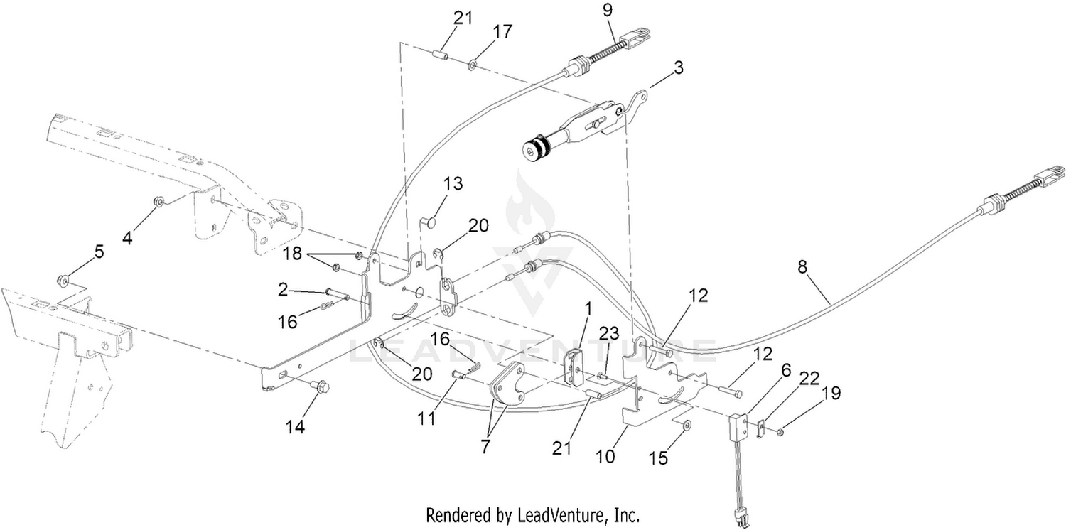 Parking Brake Lever and Cable Assembly