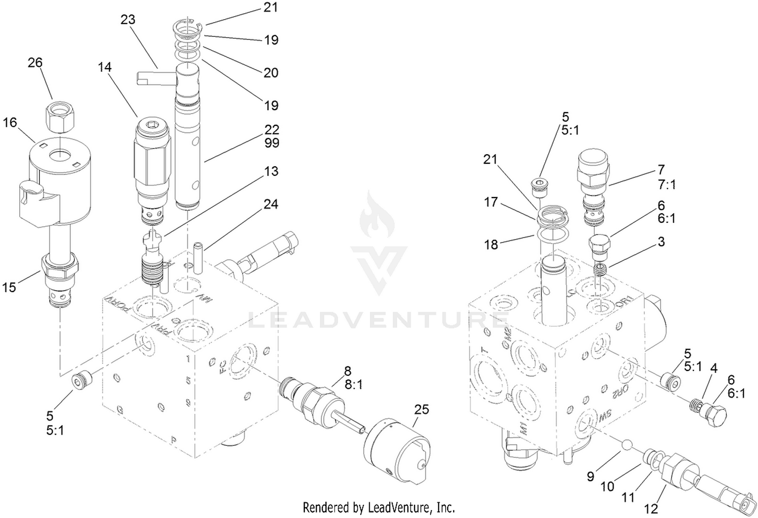 Hydraulic Mow Manifold Assembly No. 117-9858