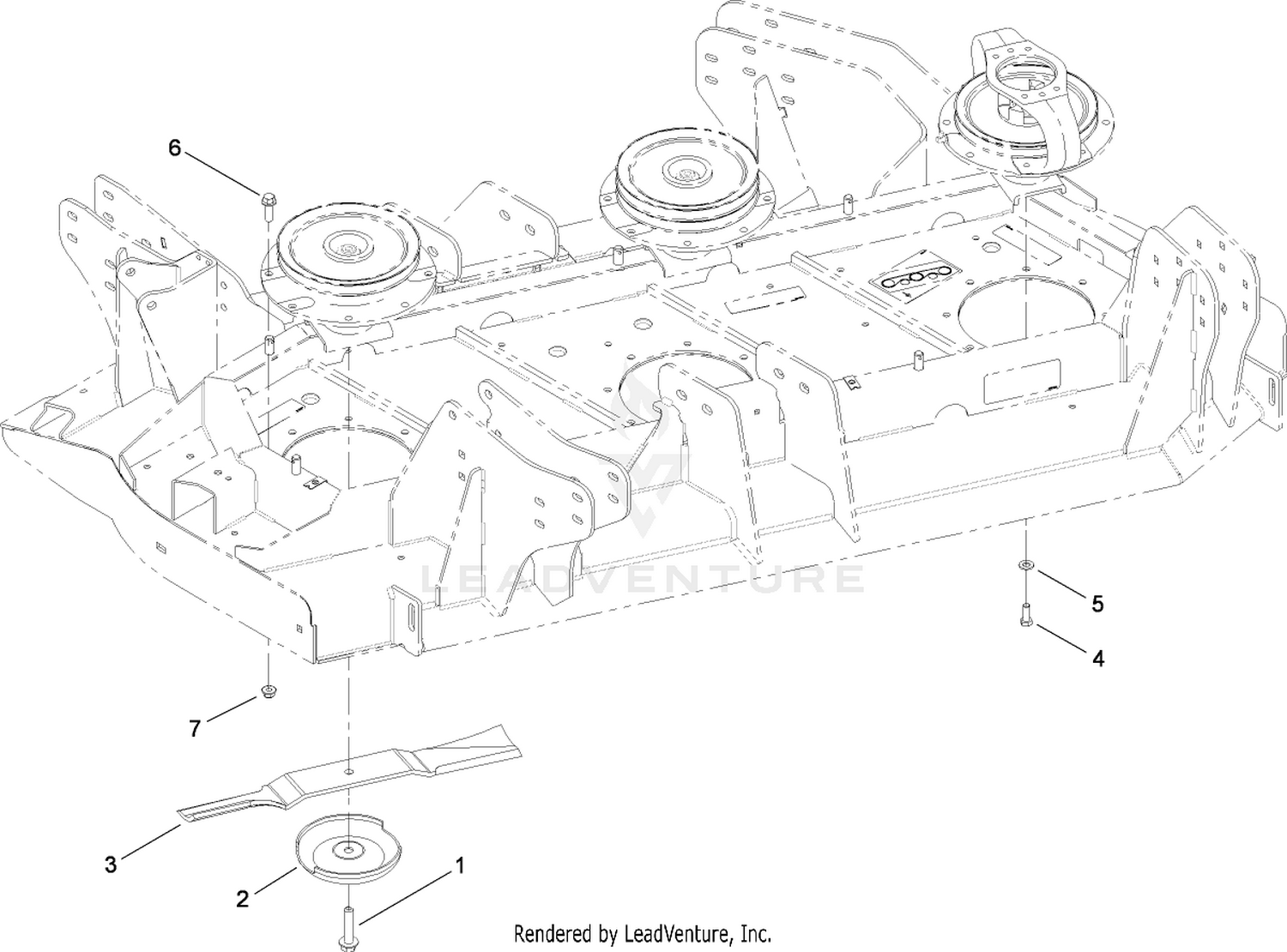 Left Deck  Spindle and Blade Assembly