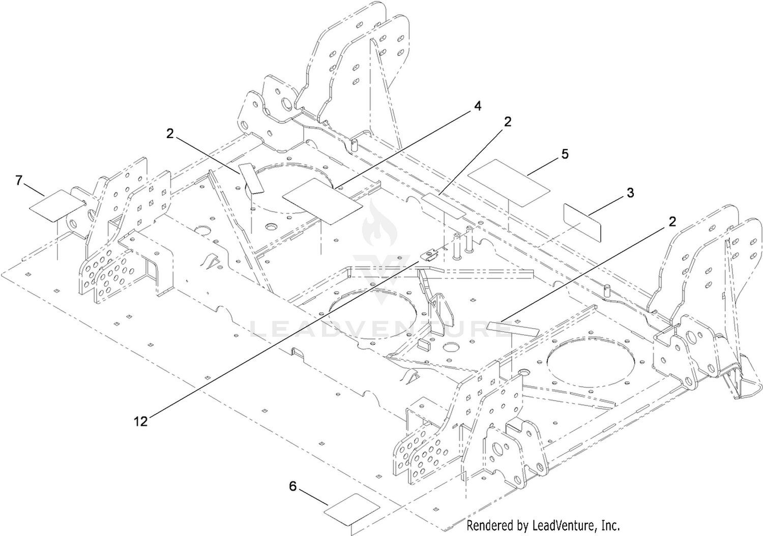 Center Front Deck and Decal Assembly No. 110-5911