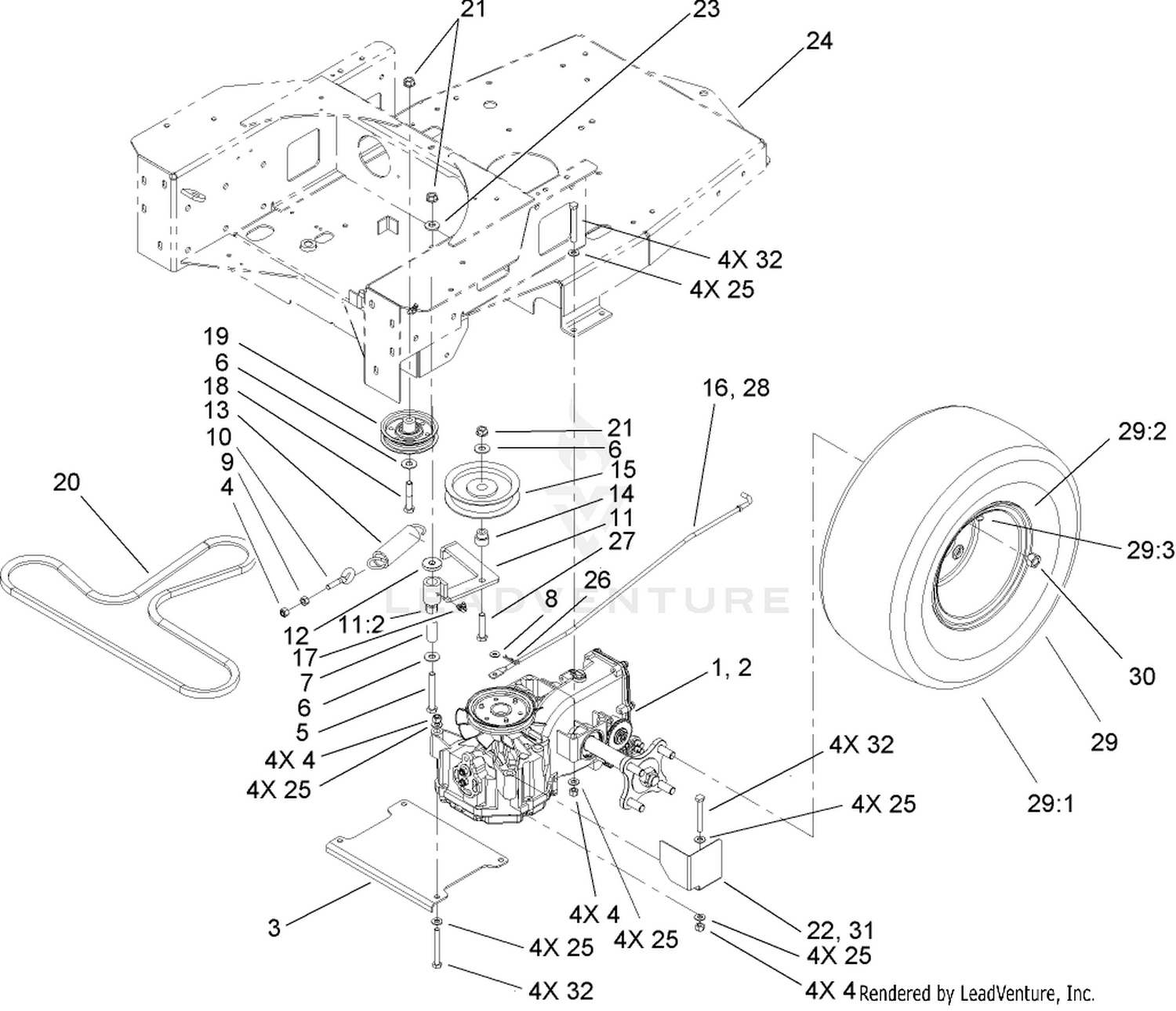 Hydro and Belt Drive Assembly
