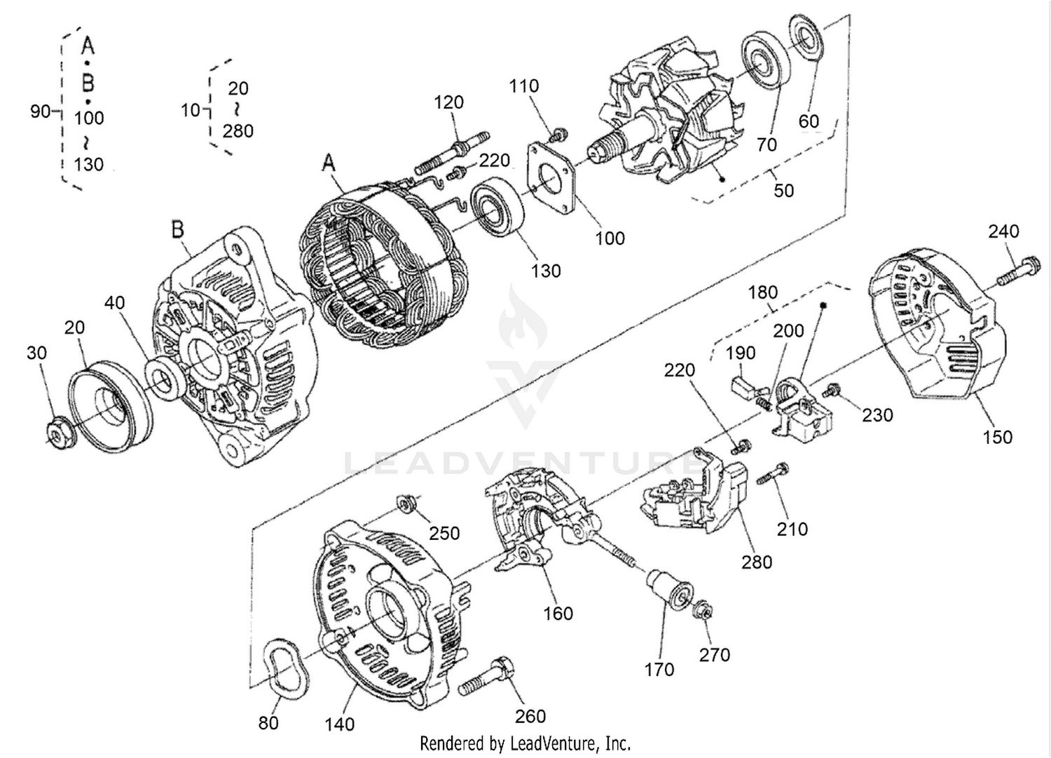 Alternator Components Parts Assembly