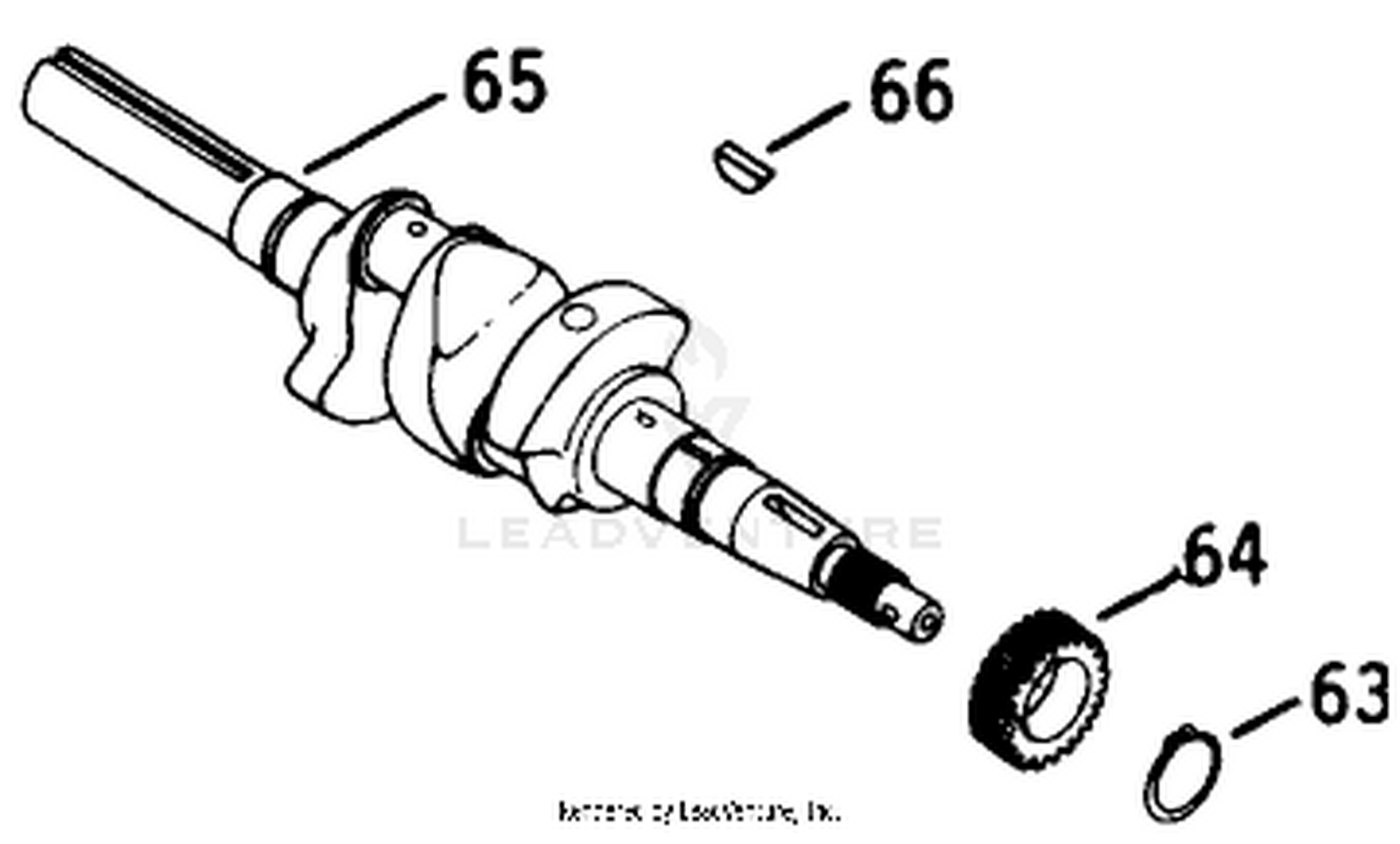 Crankshaft-Engine Kohler Model No. K532s-Spec. 53169
