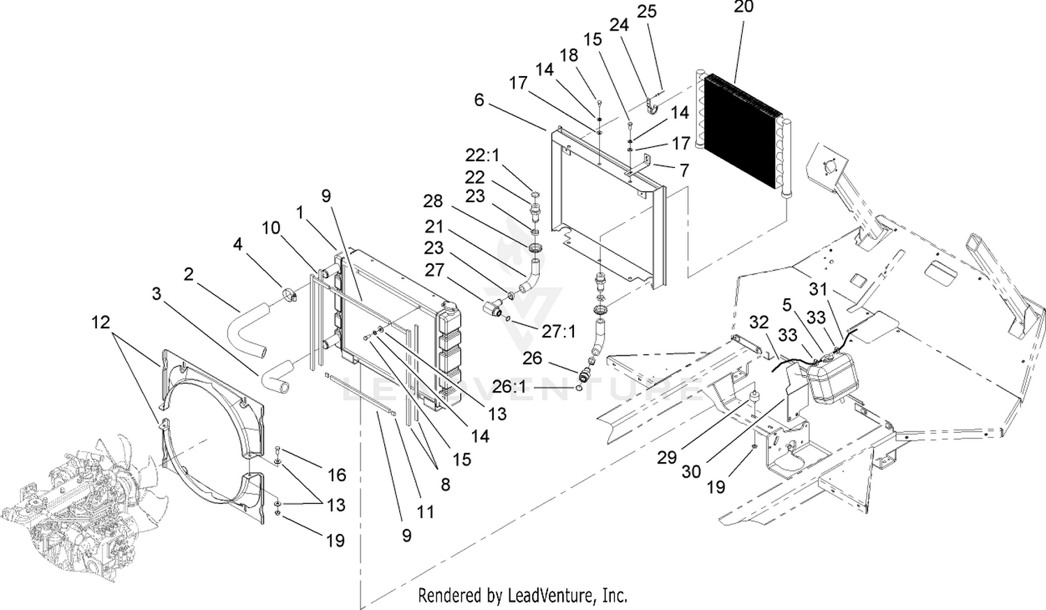 Oil Cooler and Radiator Assembly