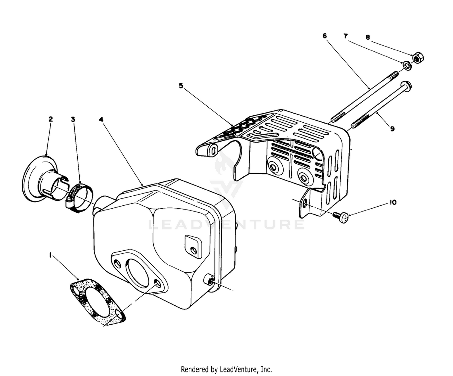Muffler Assembly (engine Model No. 47pf5  47pg6)