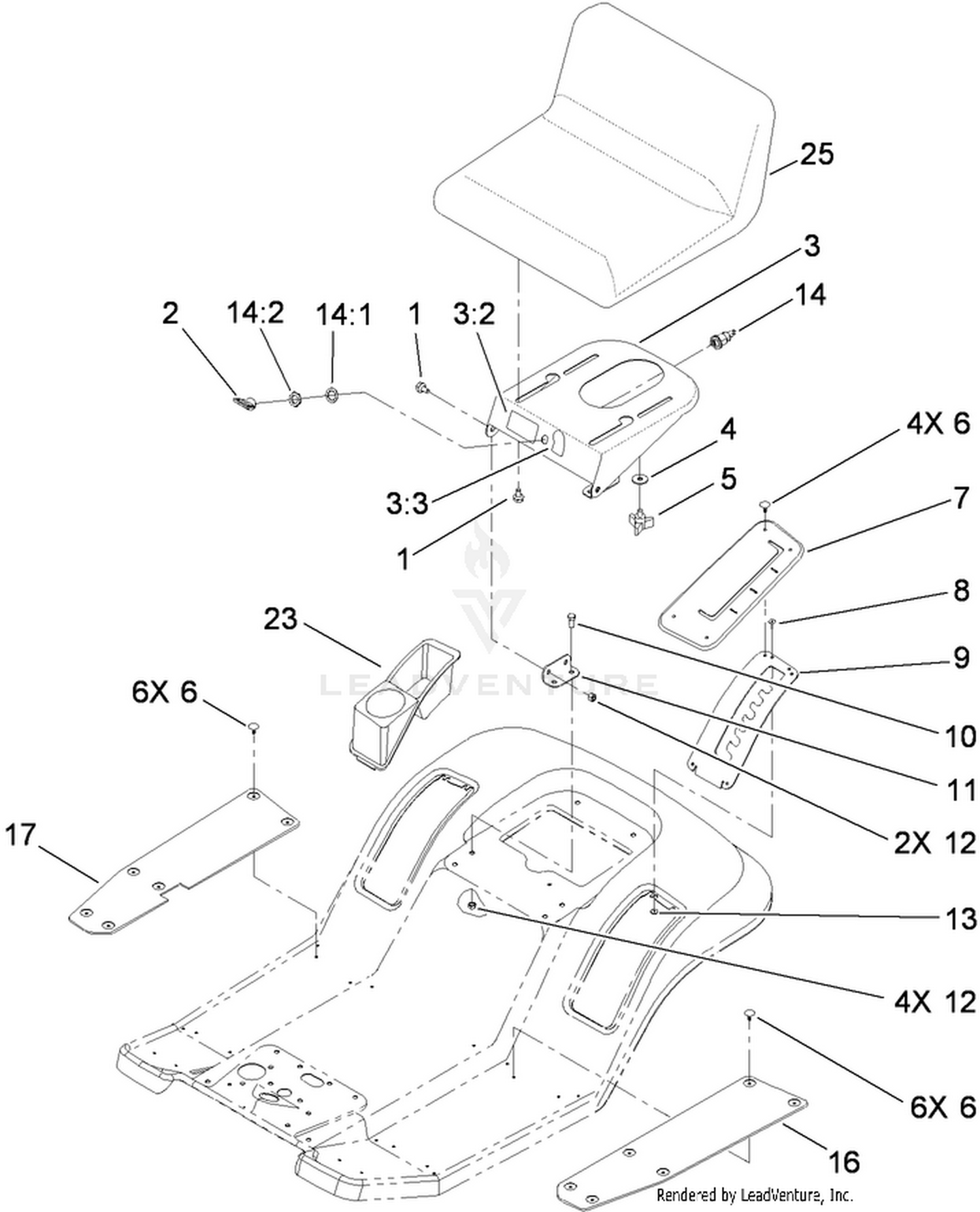 Rear Body and Seat Assembly