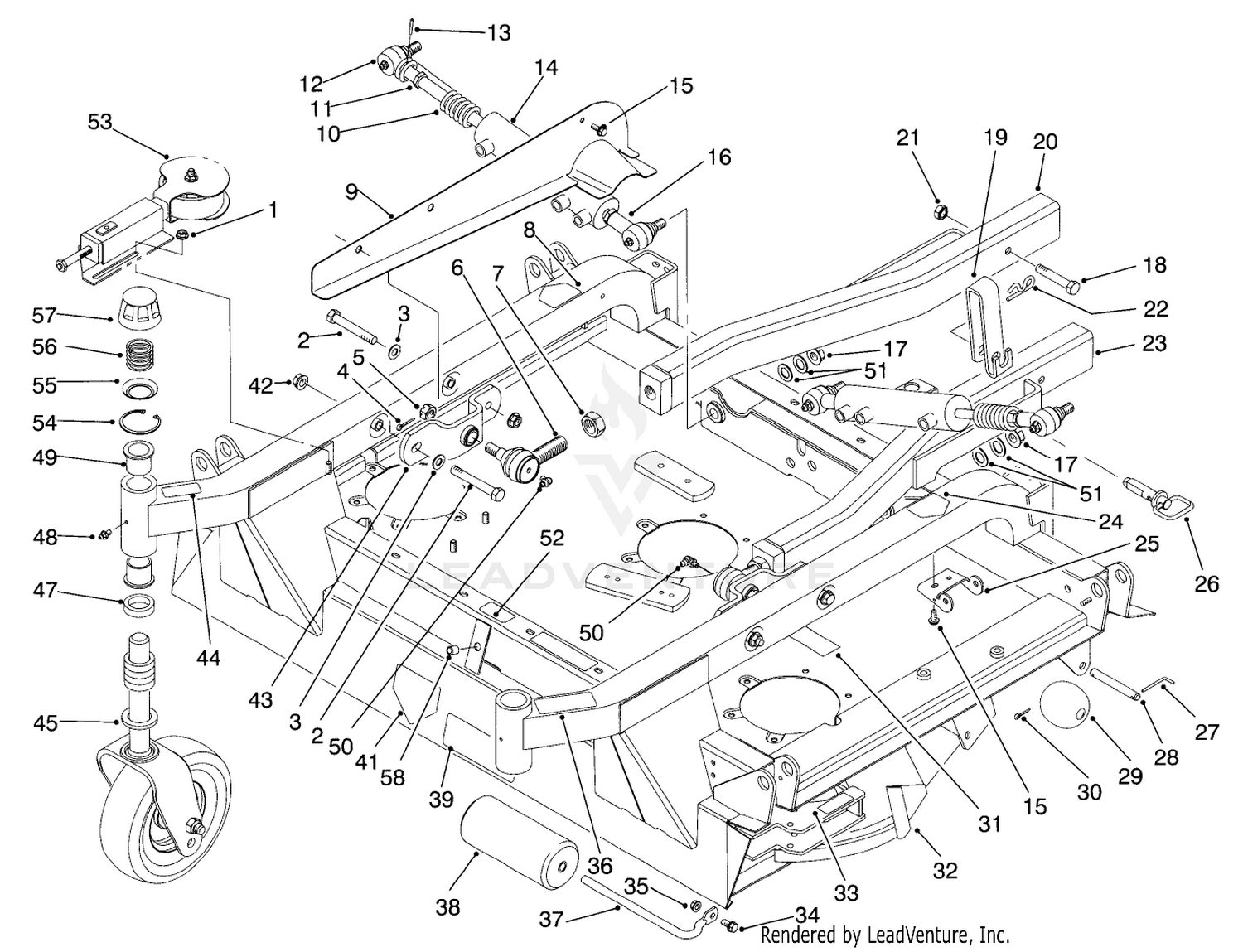 Center Deck  Carrier Frame Assembly