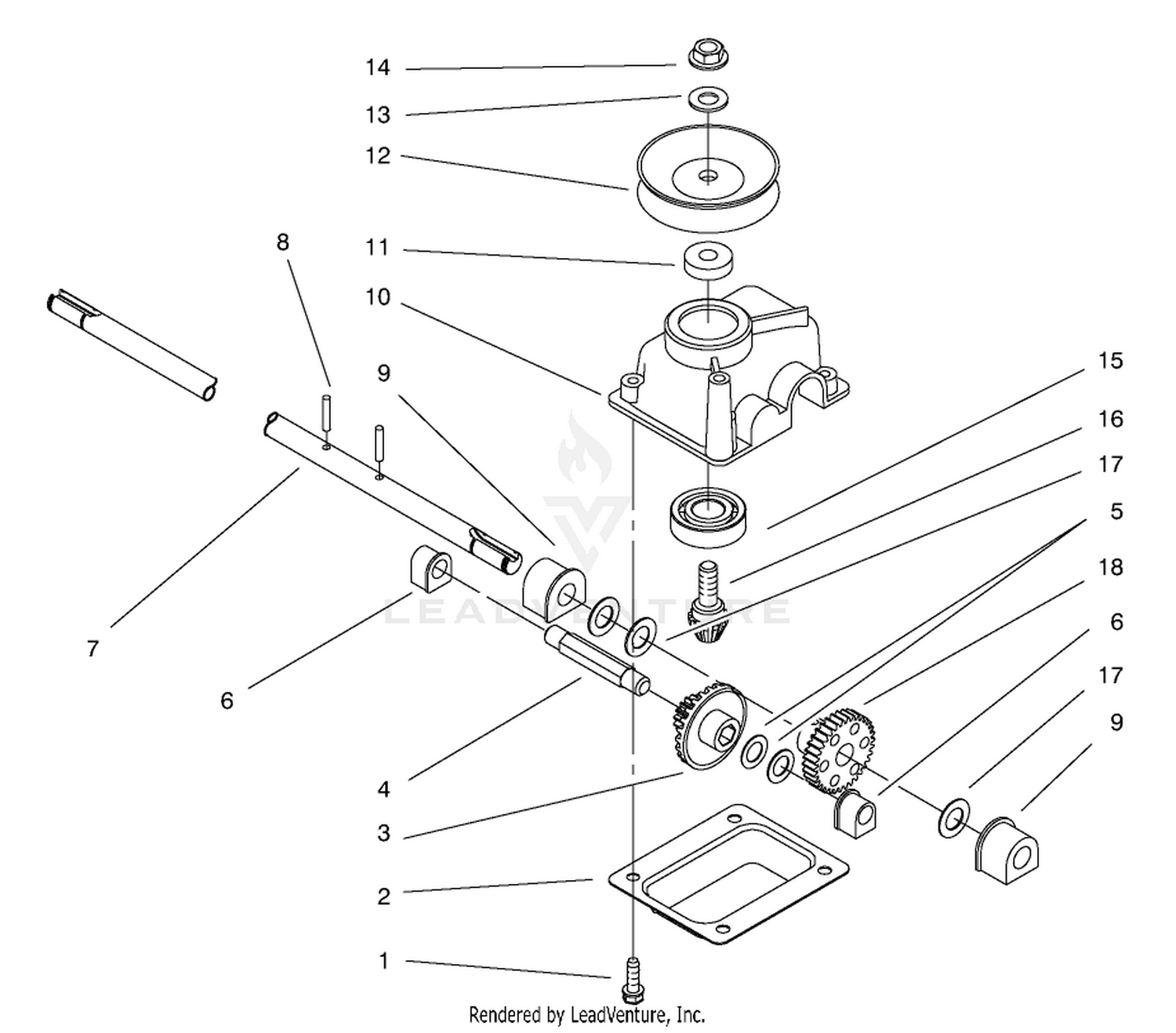 Gear Case Assembly-#71-9600