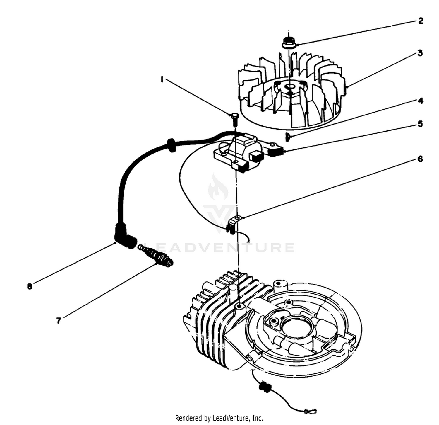 Flywheel  Magneto Assembly (engine Model No. 47plo-2)