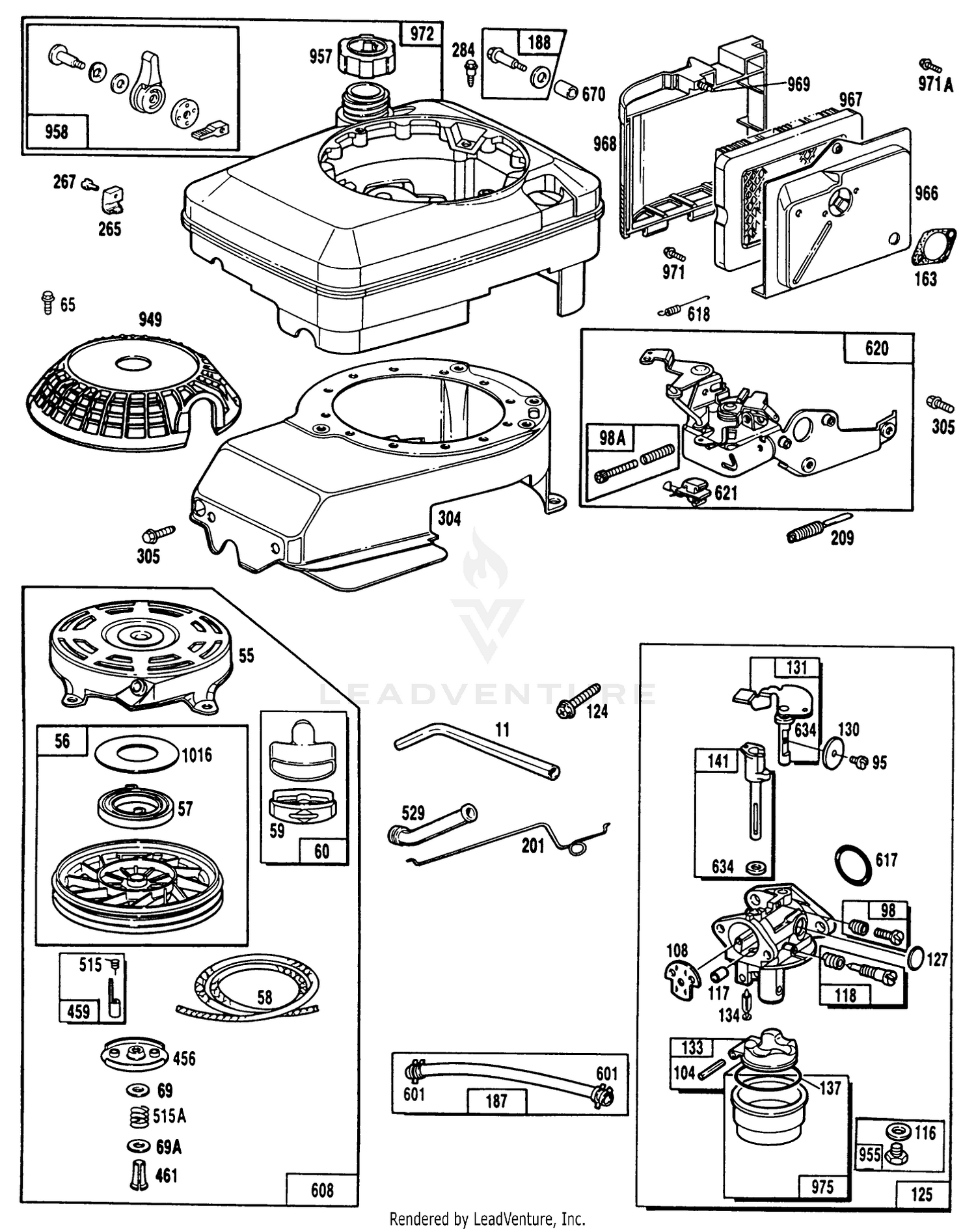 Engine Briggs  Stratton Model No. 122702-0142-01 2