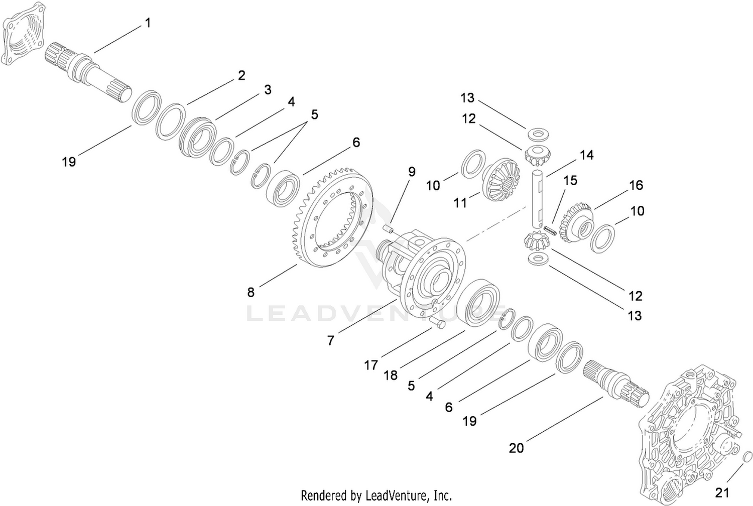 Differential Gear Assembly  Transaxle Assembly No. 104-9078