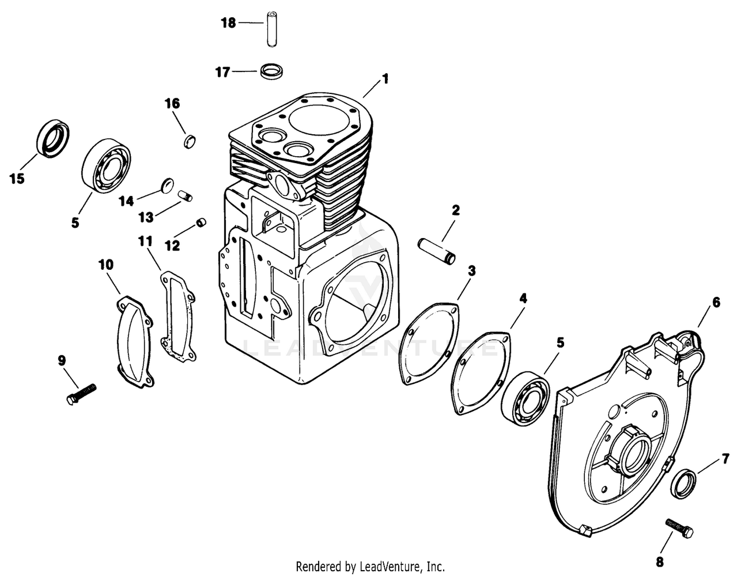 Crankcase-Engine Assembly-Kohler Model No. M16s-711533