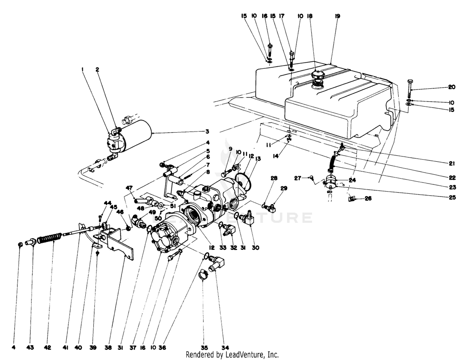Piston Pump And Gas Tank Assembly