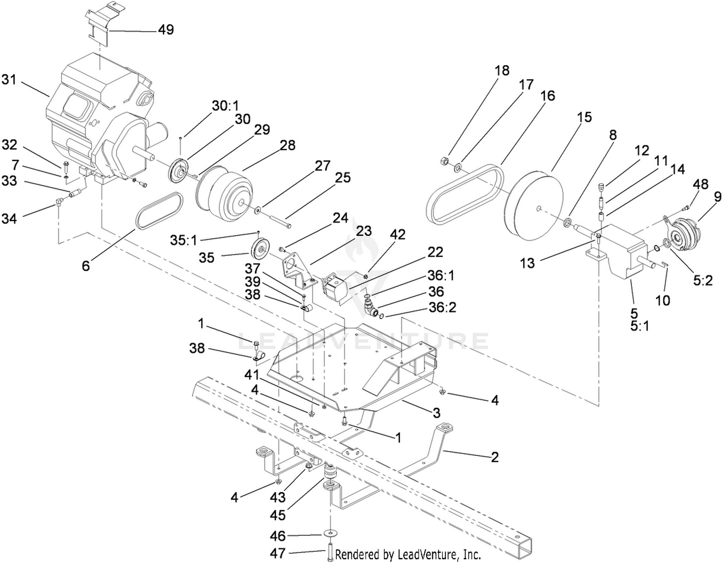 Engine and Gearbox Assembly