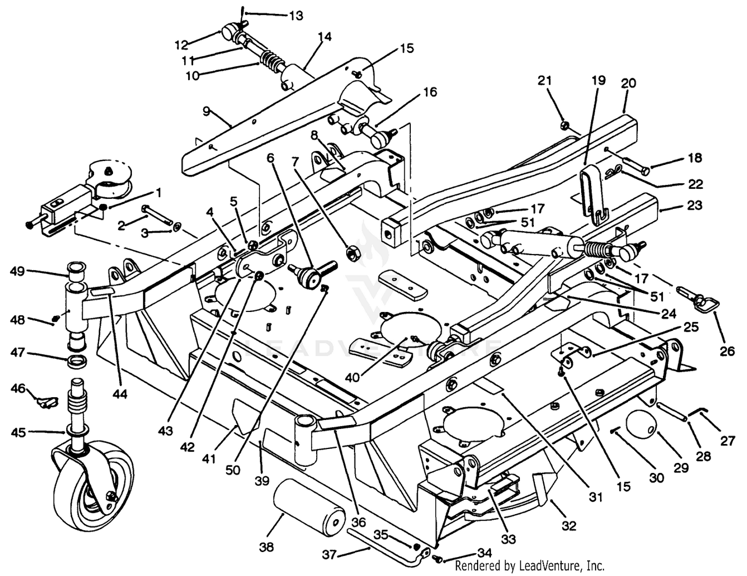 Center Deck  Carrier Frame Assembly
