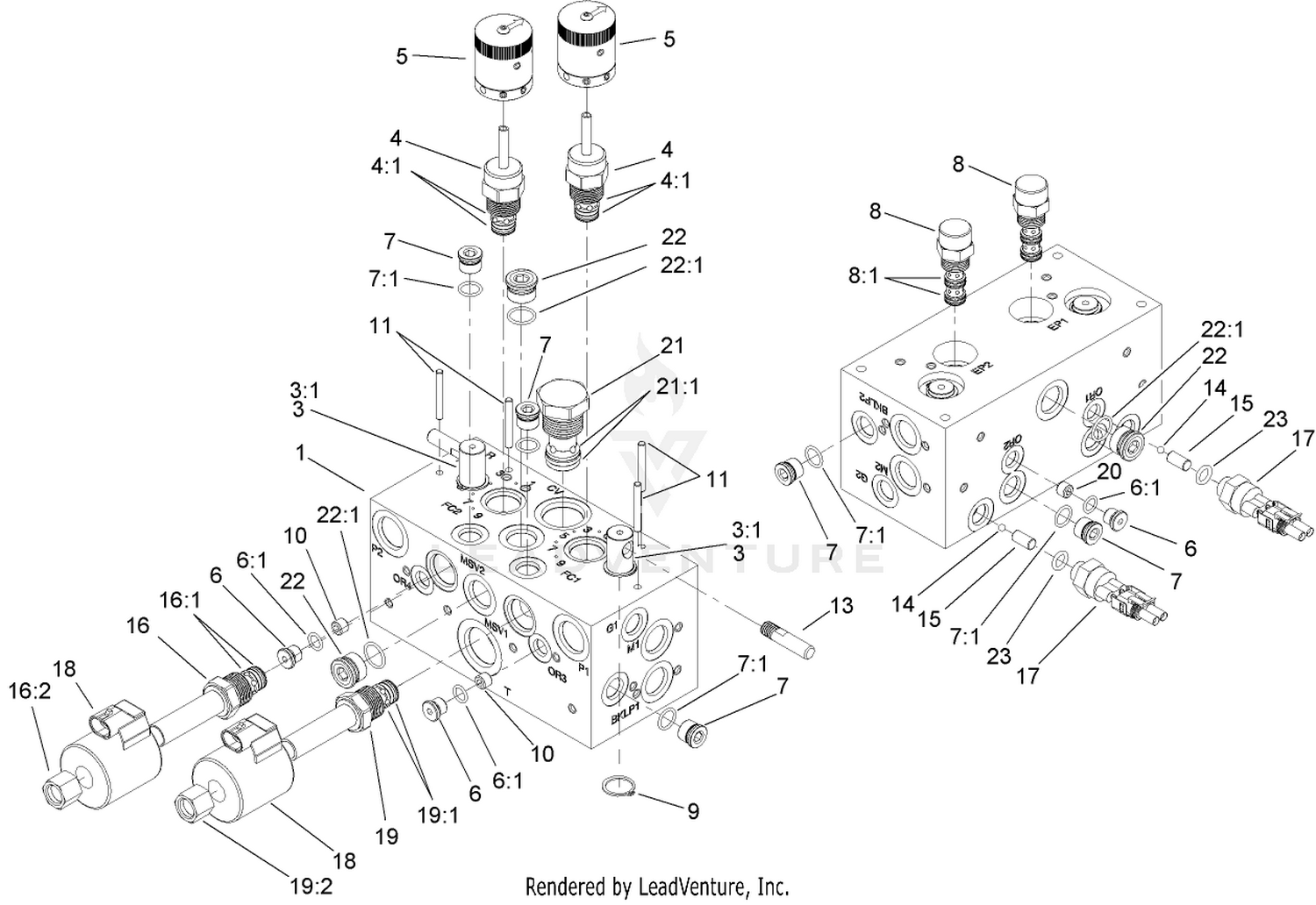 Hydraulic Manifold Block Assembly No. 110-8969