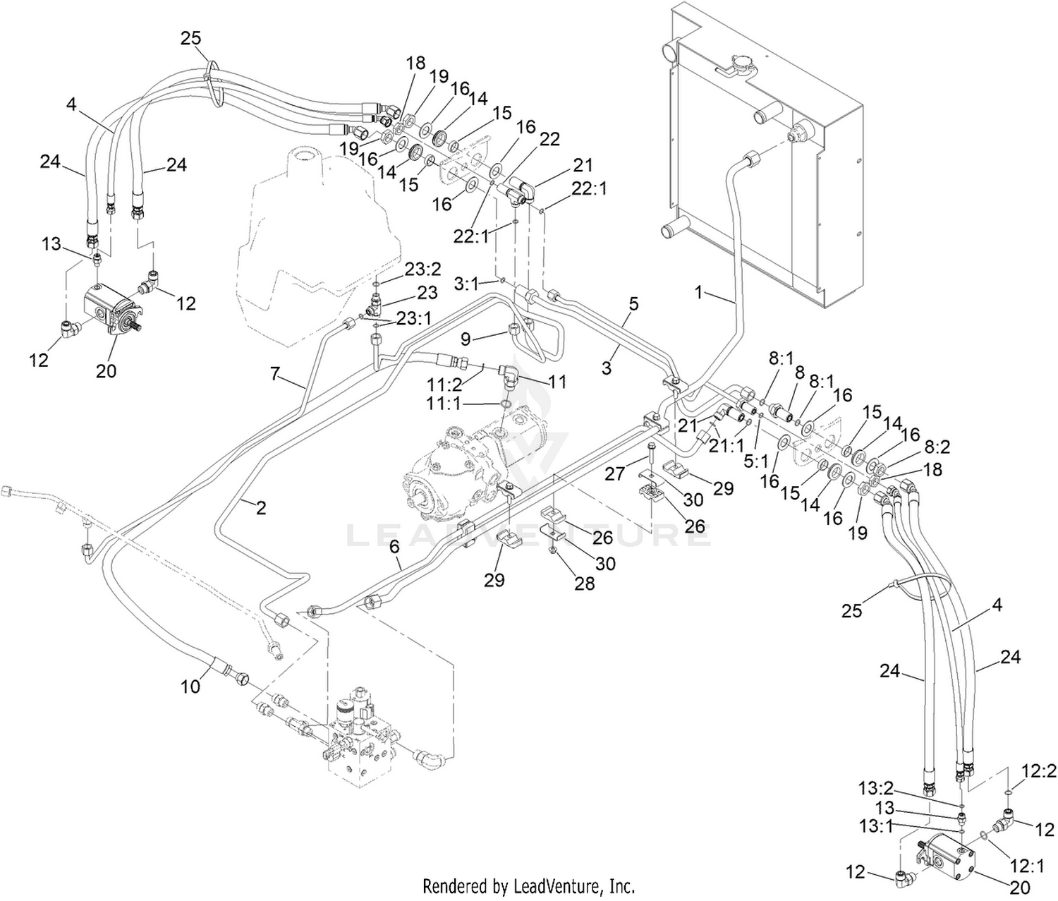 Rear Mow Hydraulic Circuit Assembly