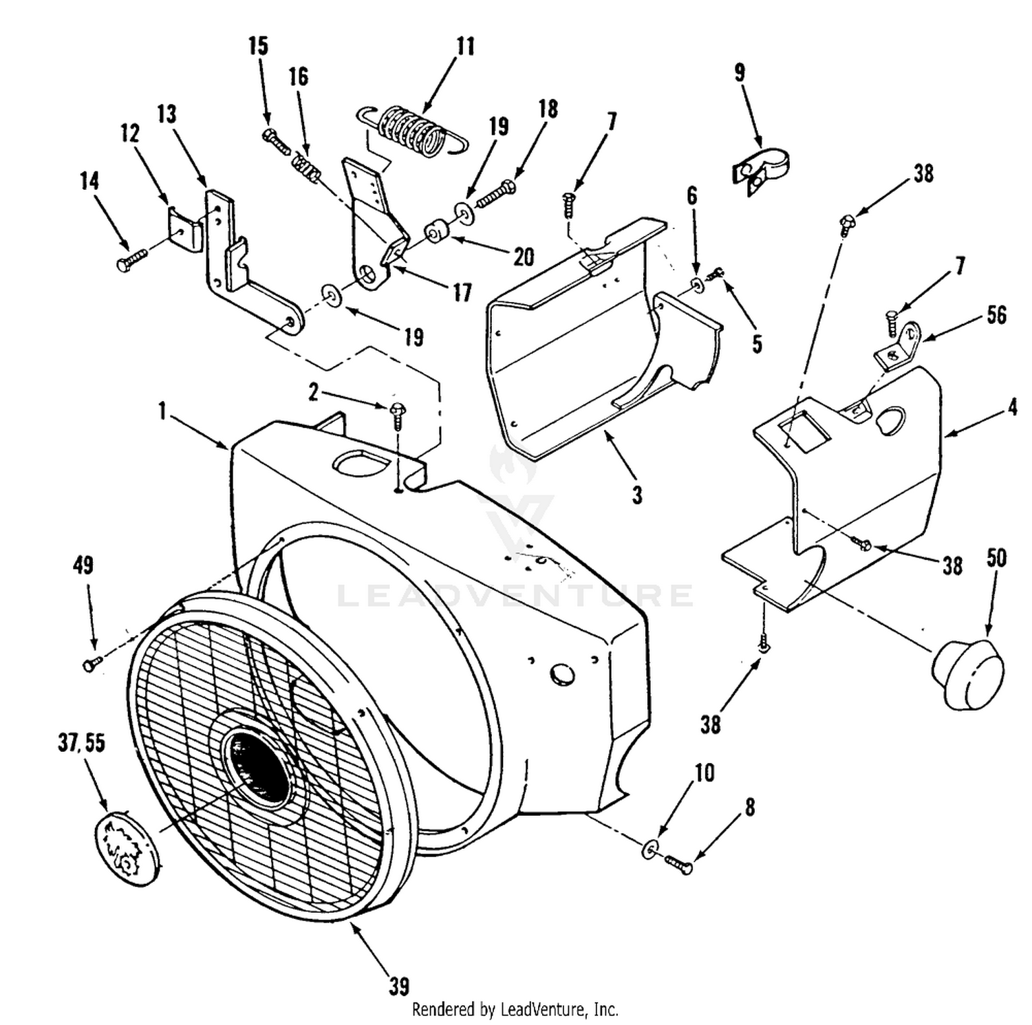 BLOWER HOUSING AND GOVERNOR