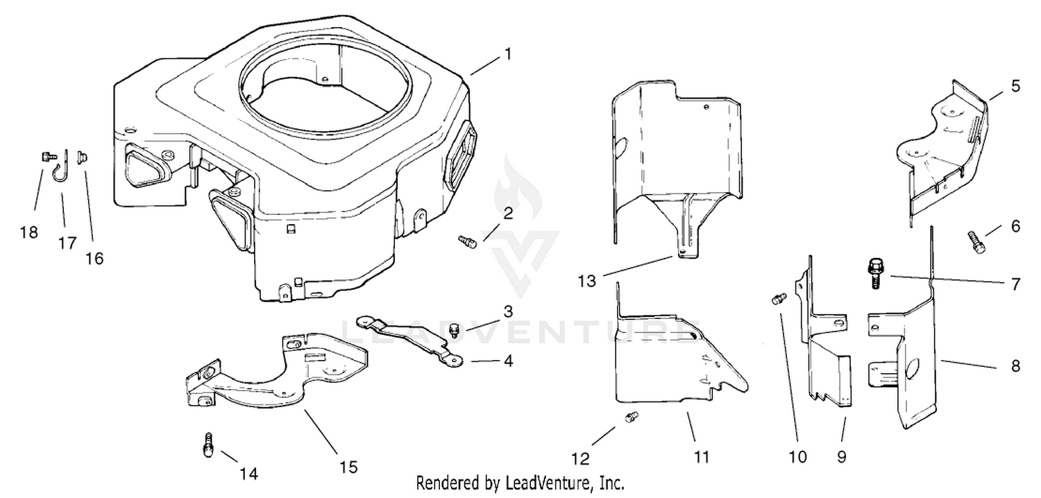 Blower Housing And Baffle Assembly Kohler Cv18s-Ps-61528 And Cv18s-Ps-61529