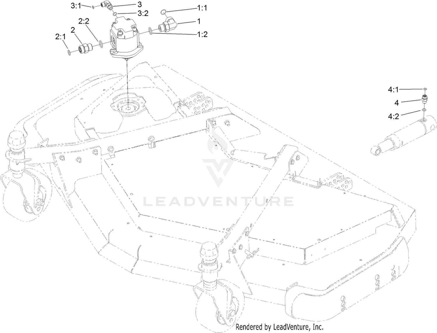 Front Deck Hydraulic Fitting Assembly