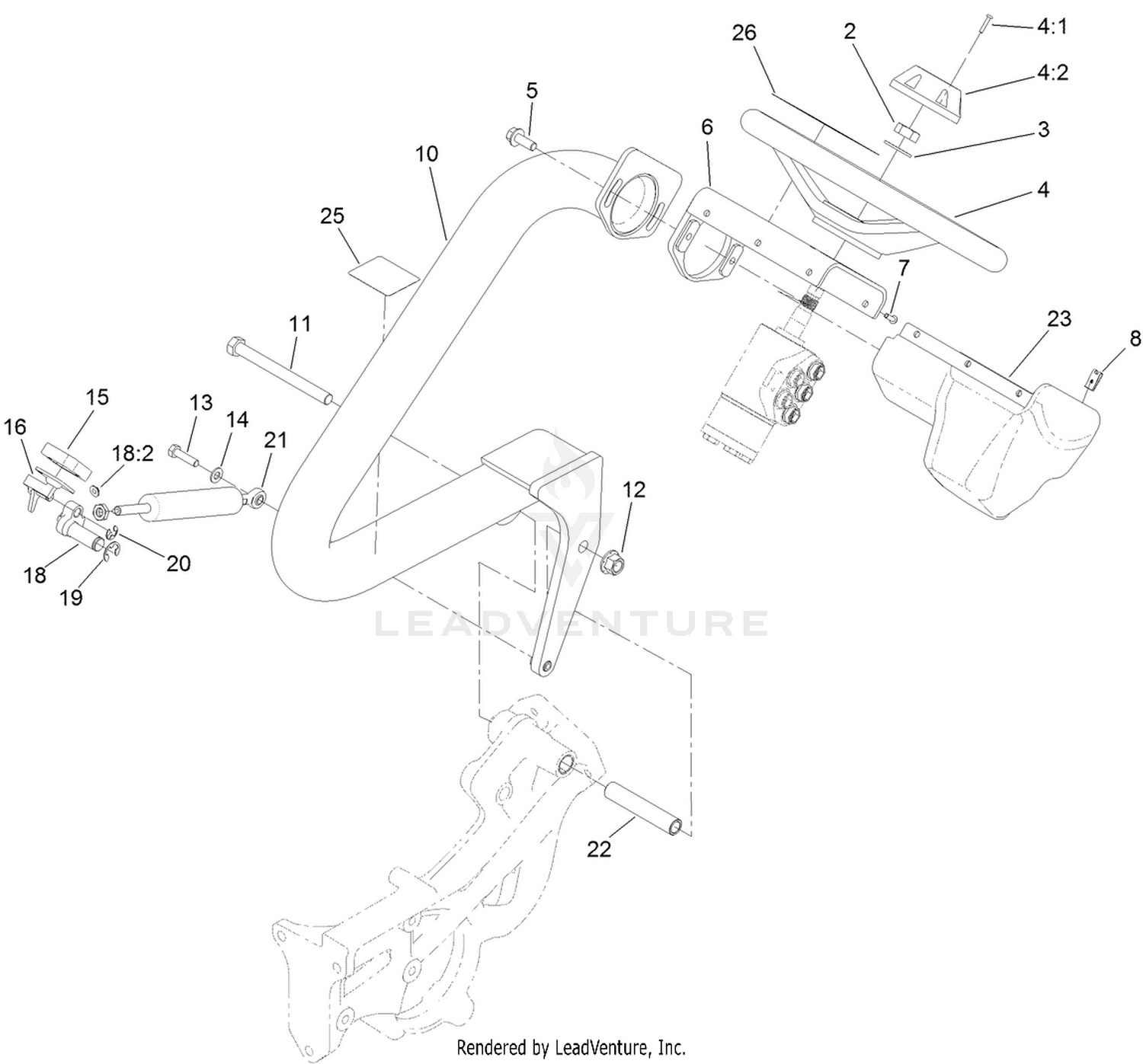 Steering Arm and Adjuster Assembly