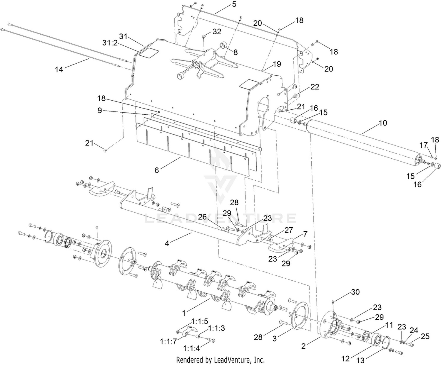Flail Cutterhead Assembly No. 111-9515