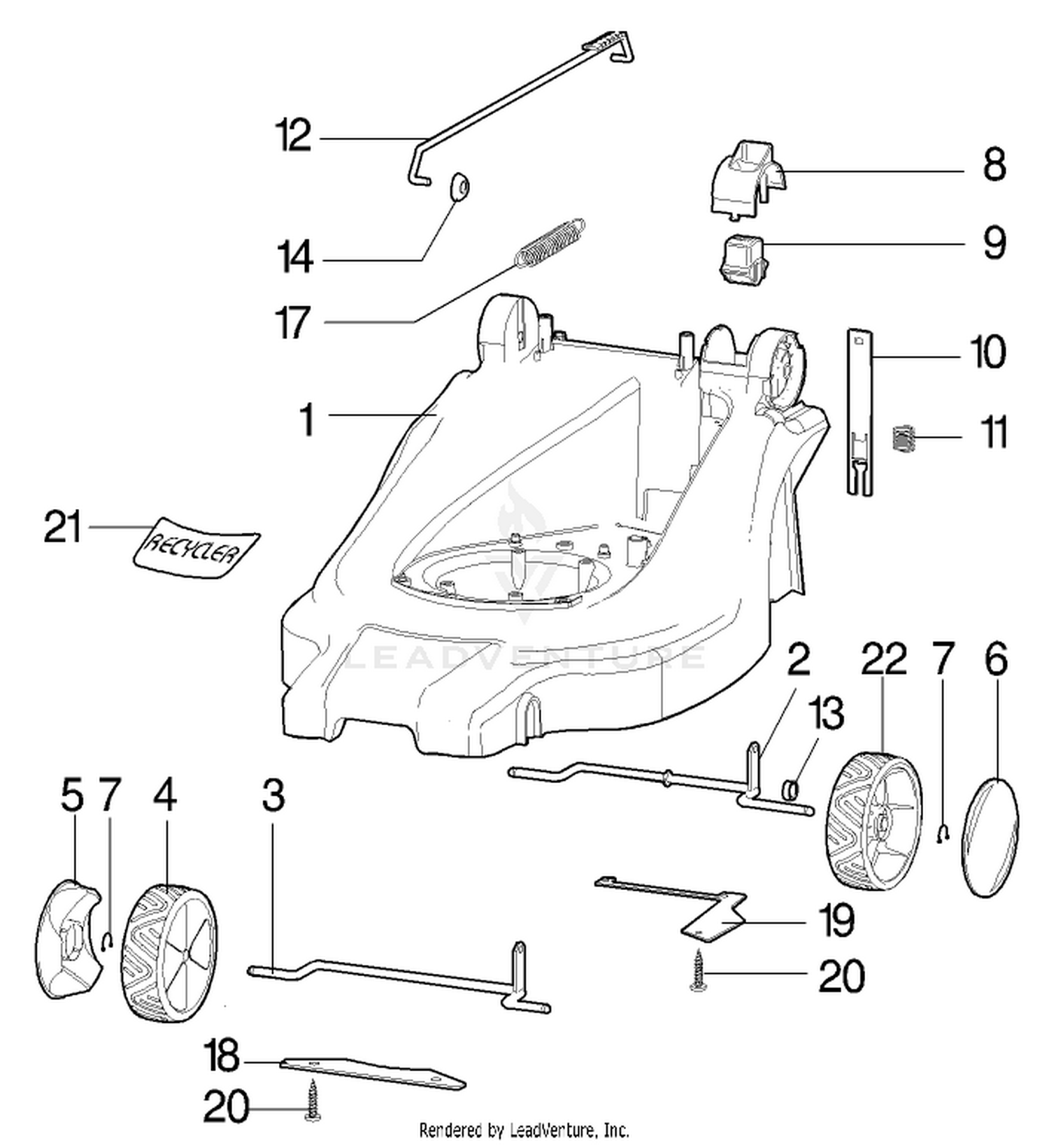Chassis Parts Model-No. 21070, 21071  21072