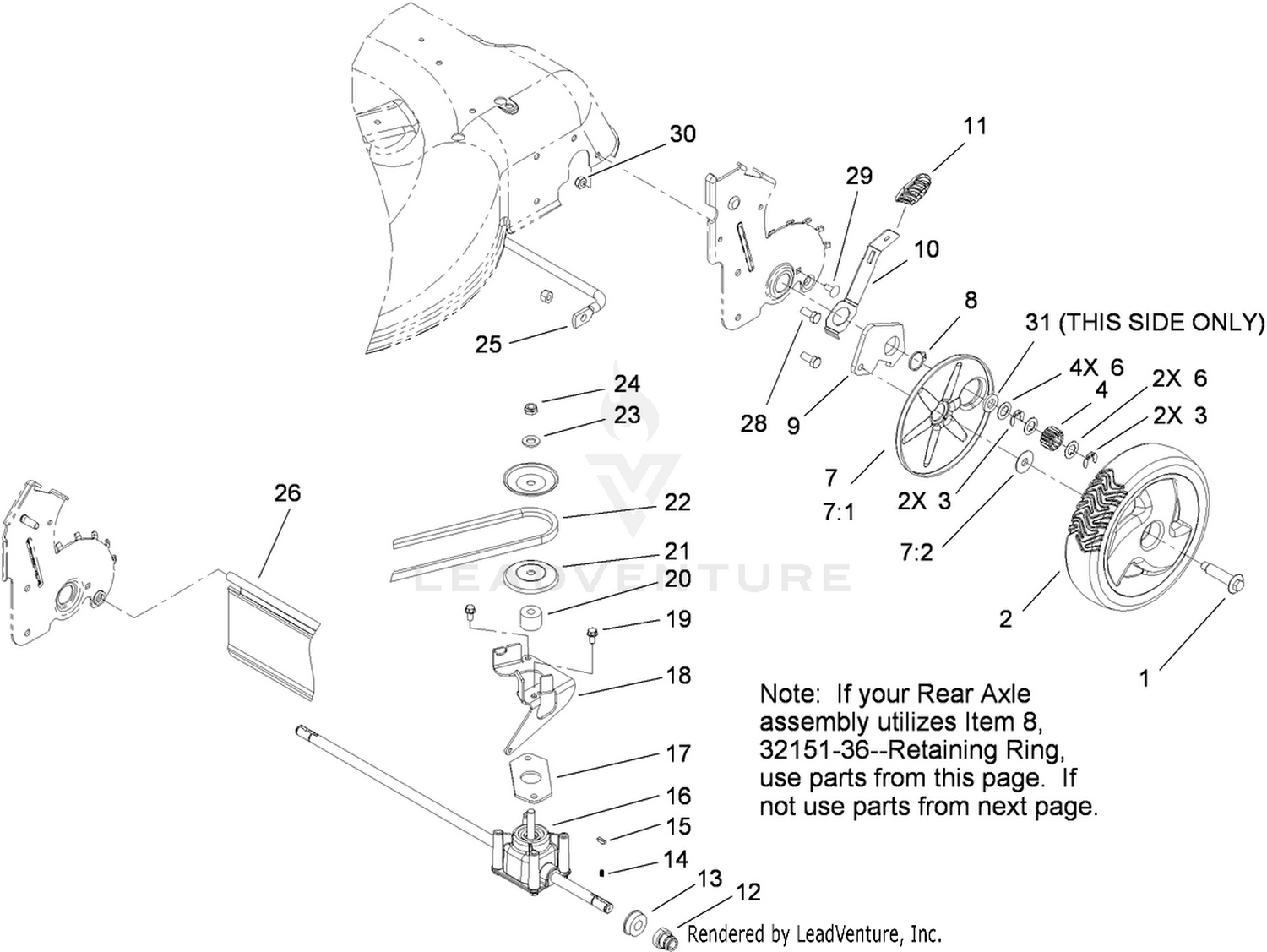 Rear Axle and Transmission Assembly