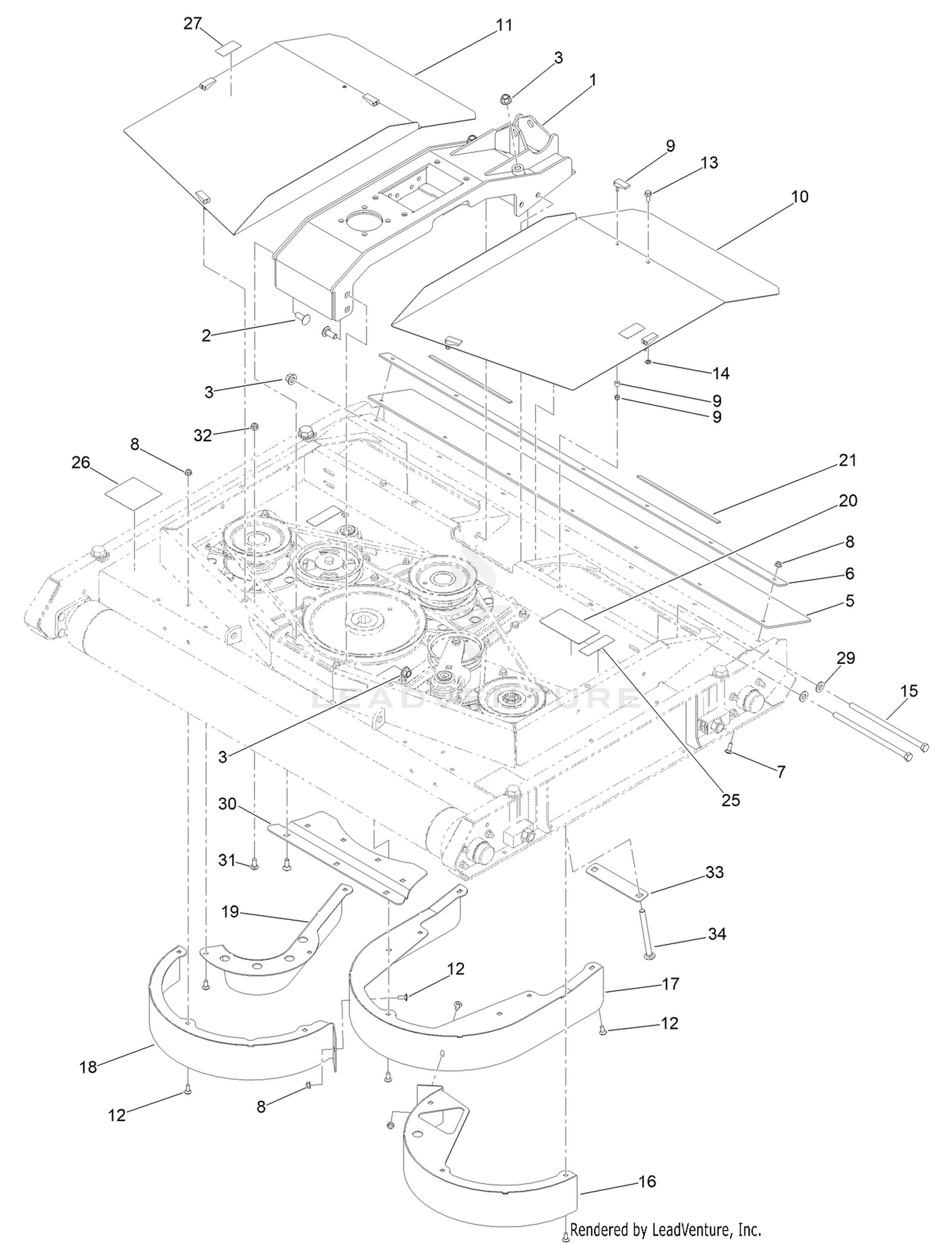 Deck Mount and Deck Cover Assembly 2