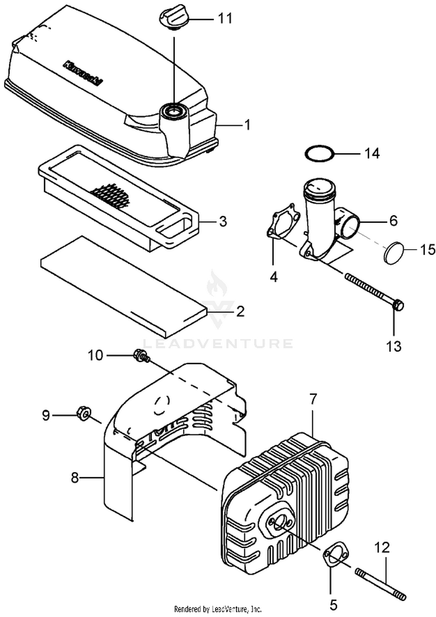Air Filter and Muffler Assembly
