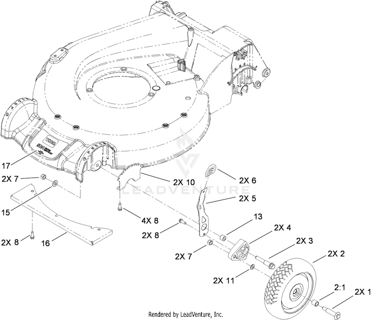 Front Wheel and Height-of-Cut Assembly
