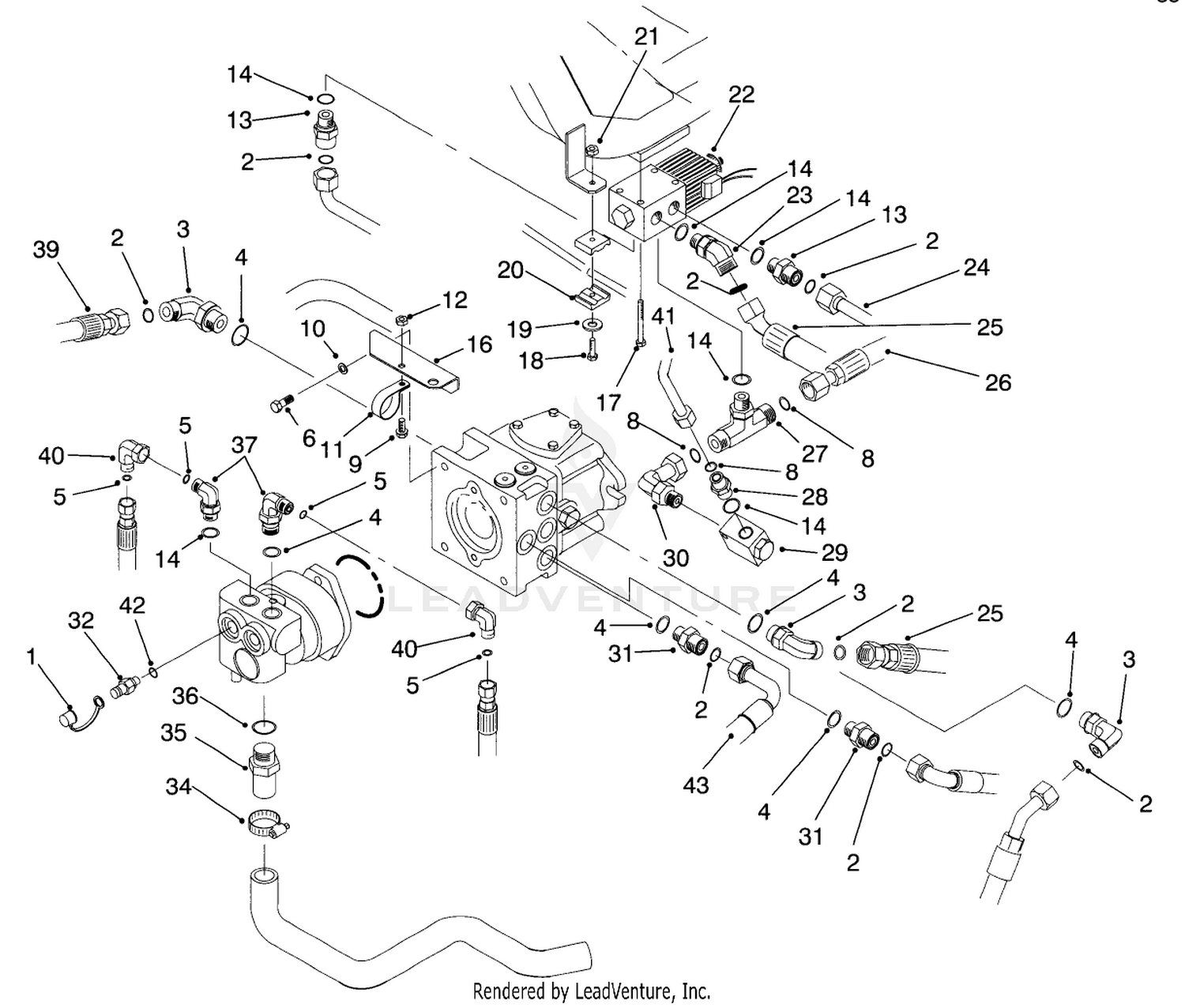 Hydraulic Pump Fittings Assembly