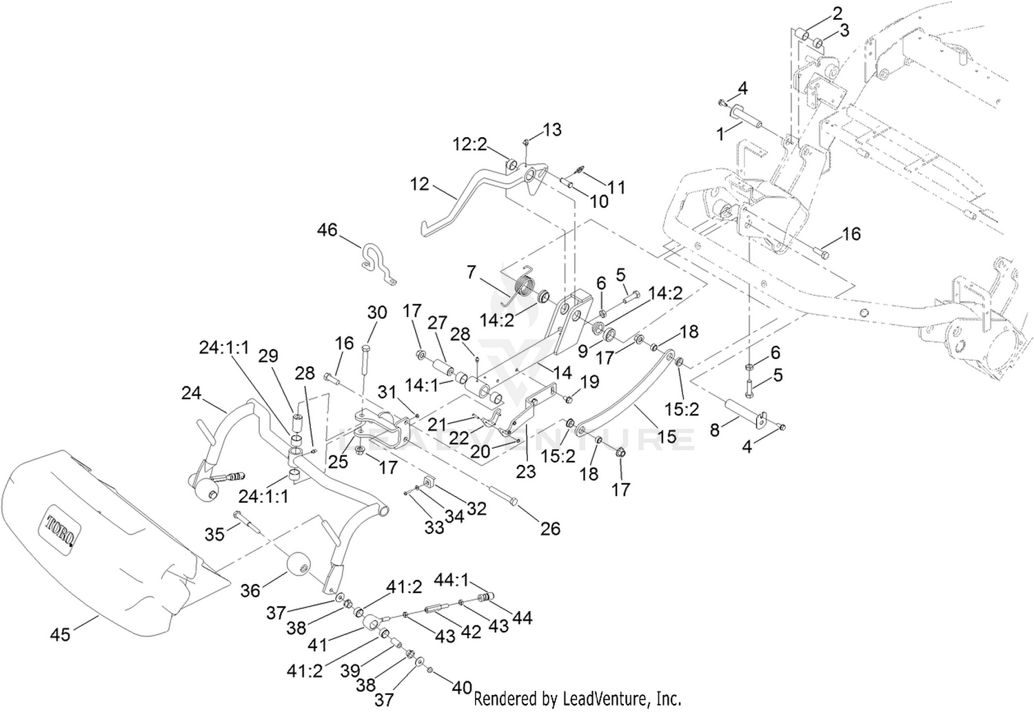 Right Cutting Unit Suspension Assembly
