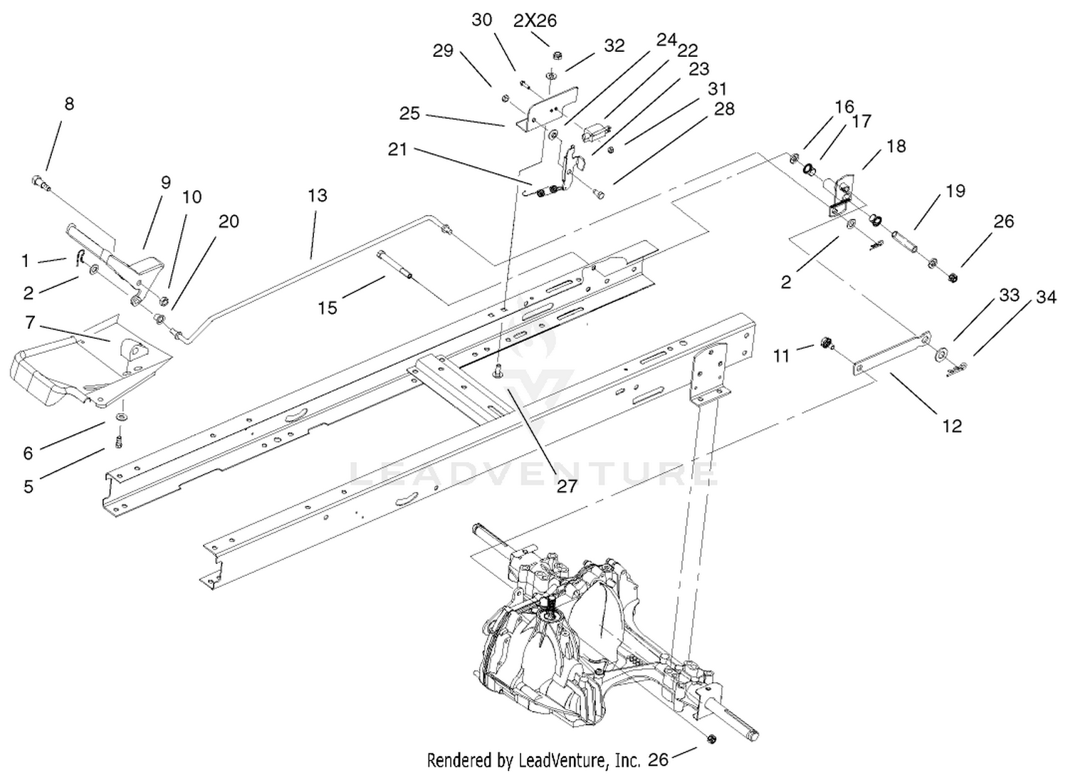 Hydro Transaxle Controls And Nmir Assembly