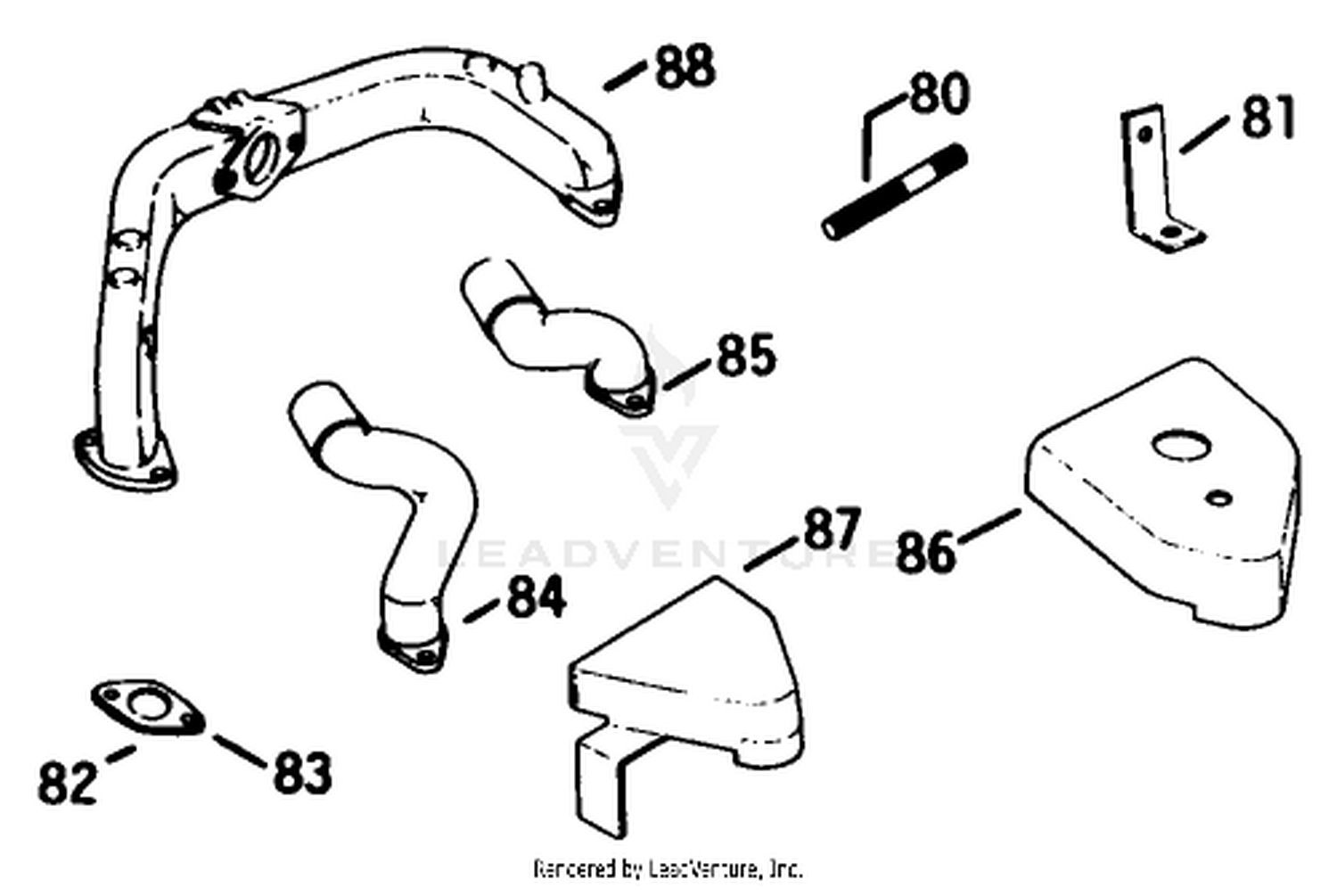 Engine Kohler Model No. K582qs Type No. Ps-36315 Intake  Exhaust Manifolds-Group 12