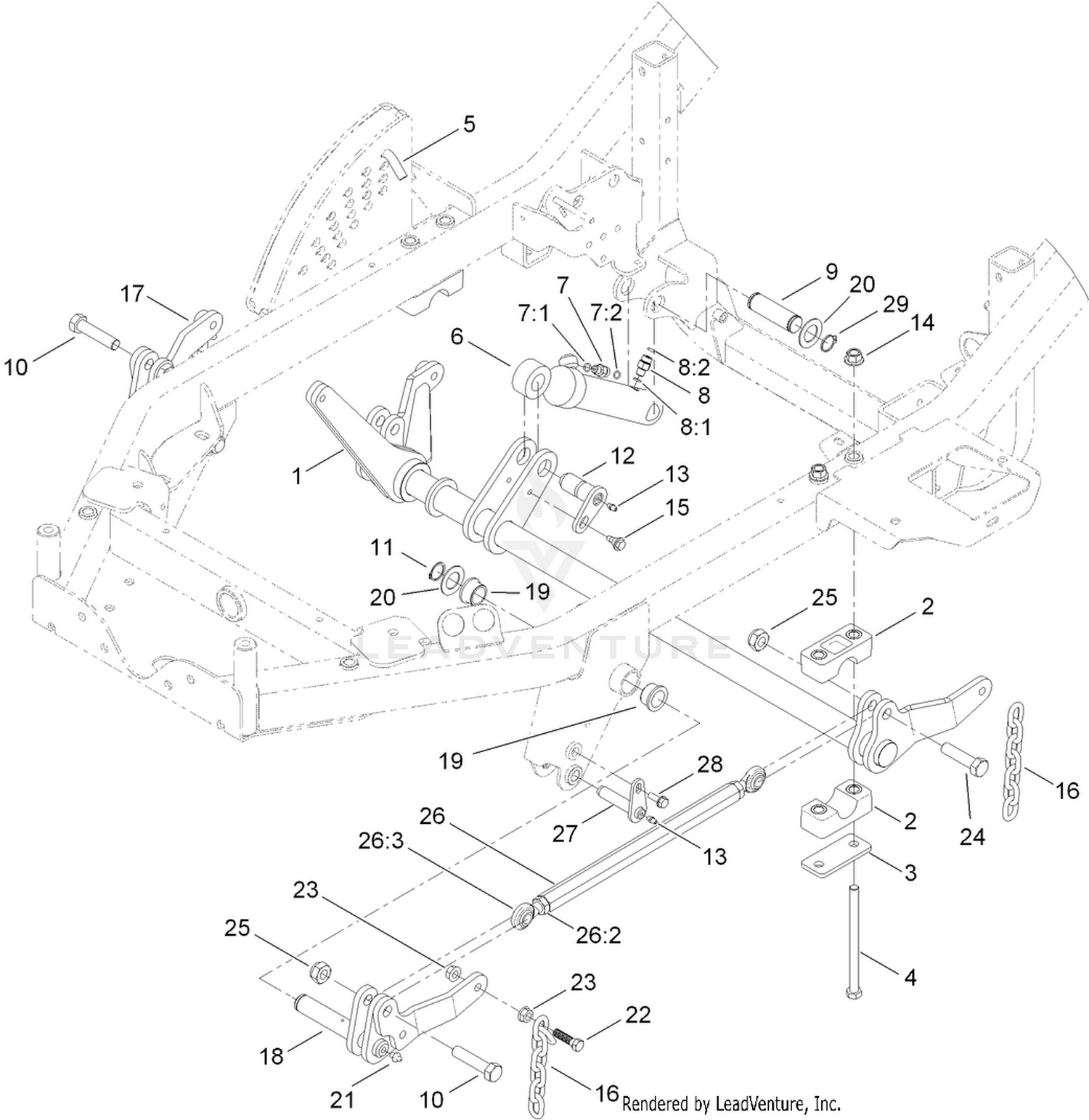 Lift Shaft and Linkage Assembly