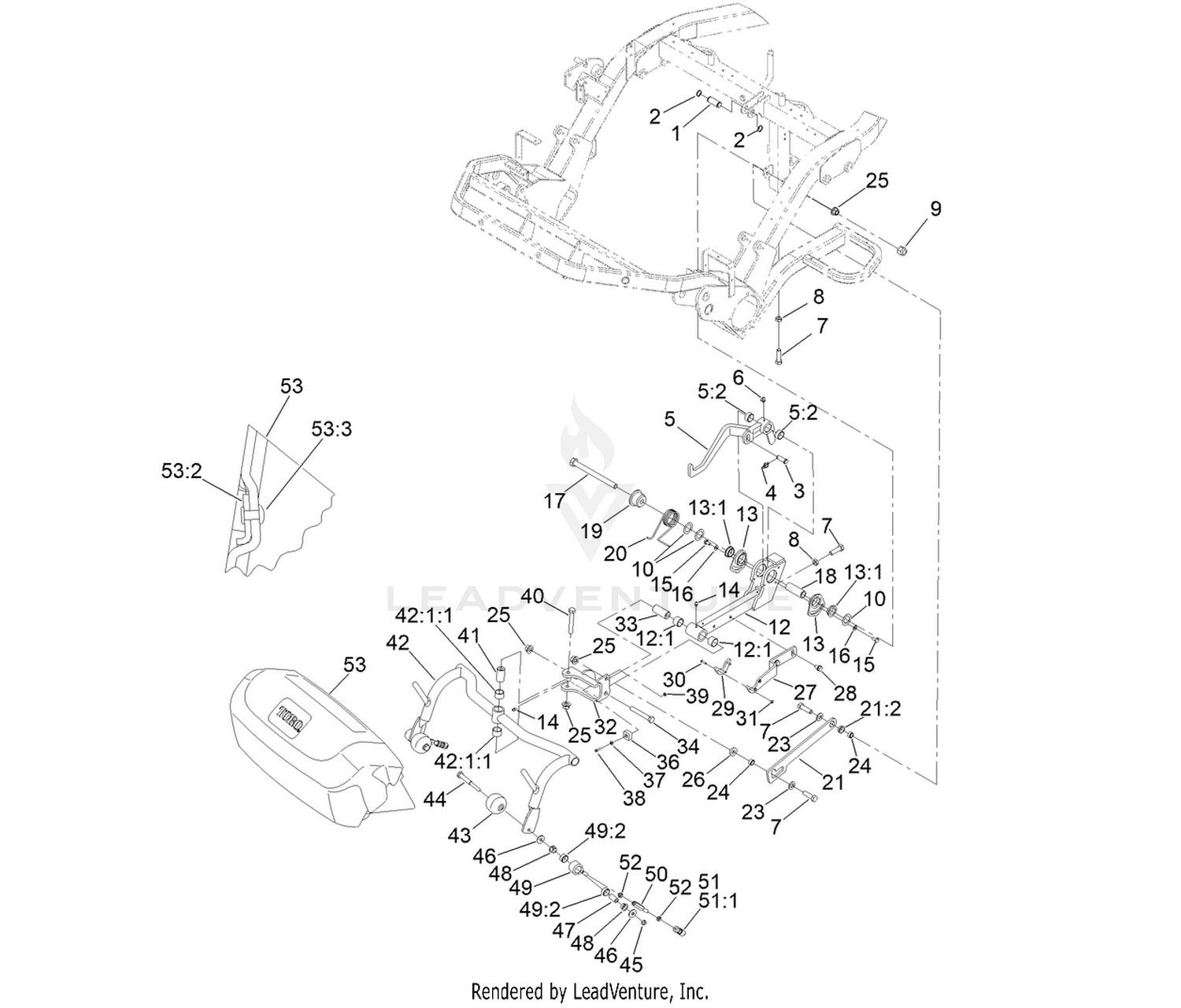 Center Cutting Unit Suspension Assembly