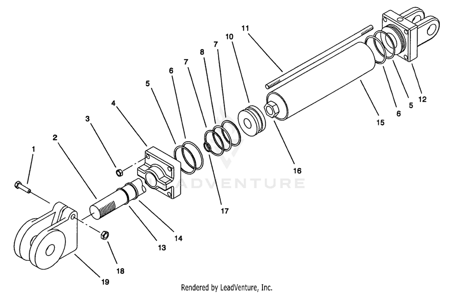HYDRAULIC CYLINDER ASSEMBLY NO. 95-9430