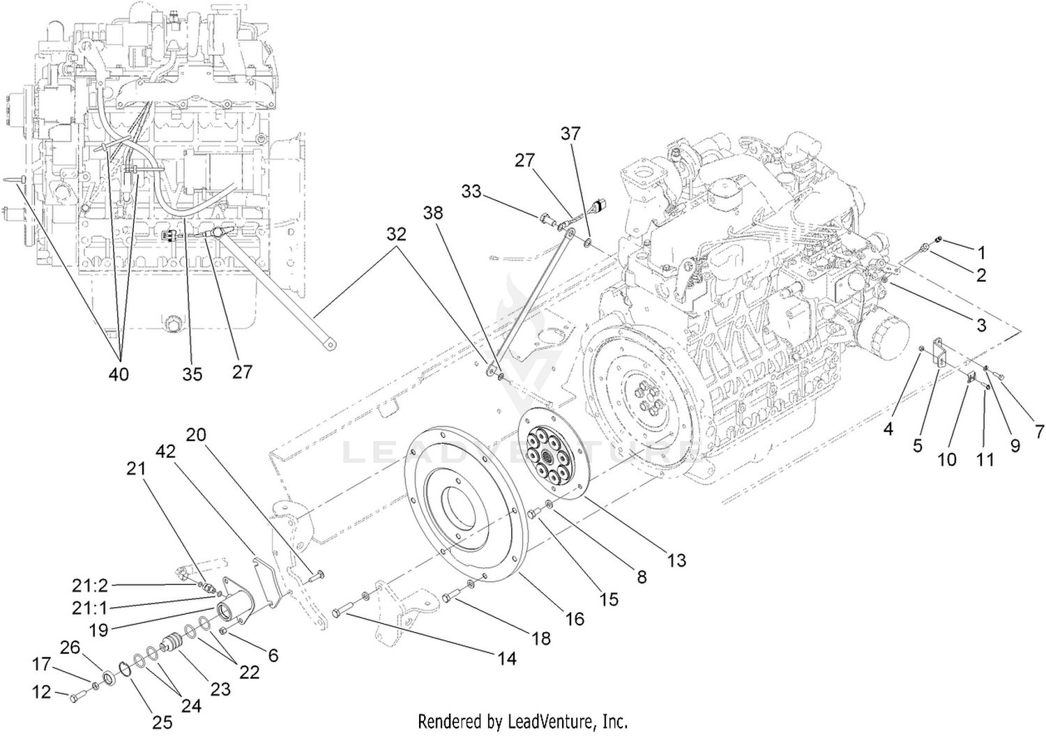 Flywheel and Throttle Assembly
