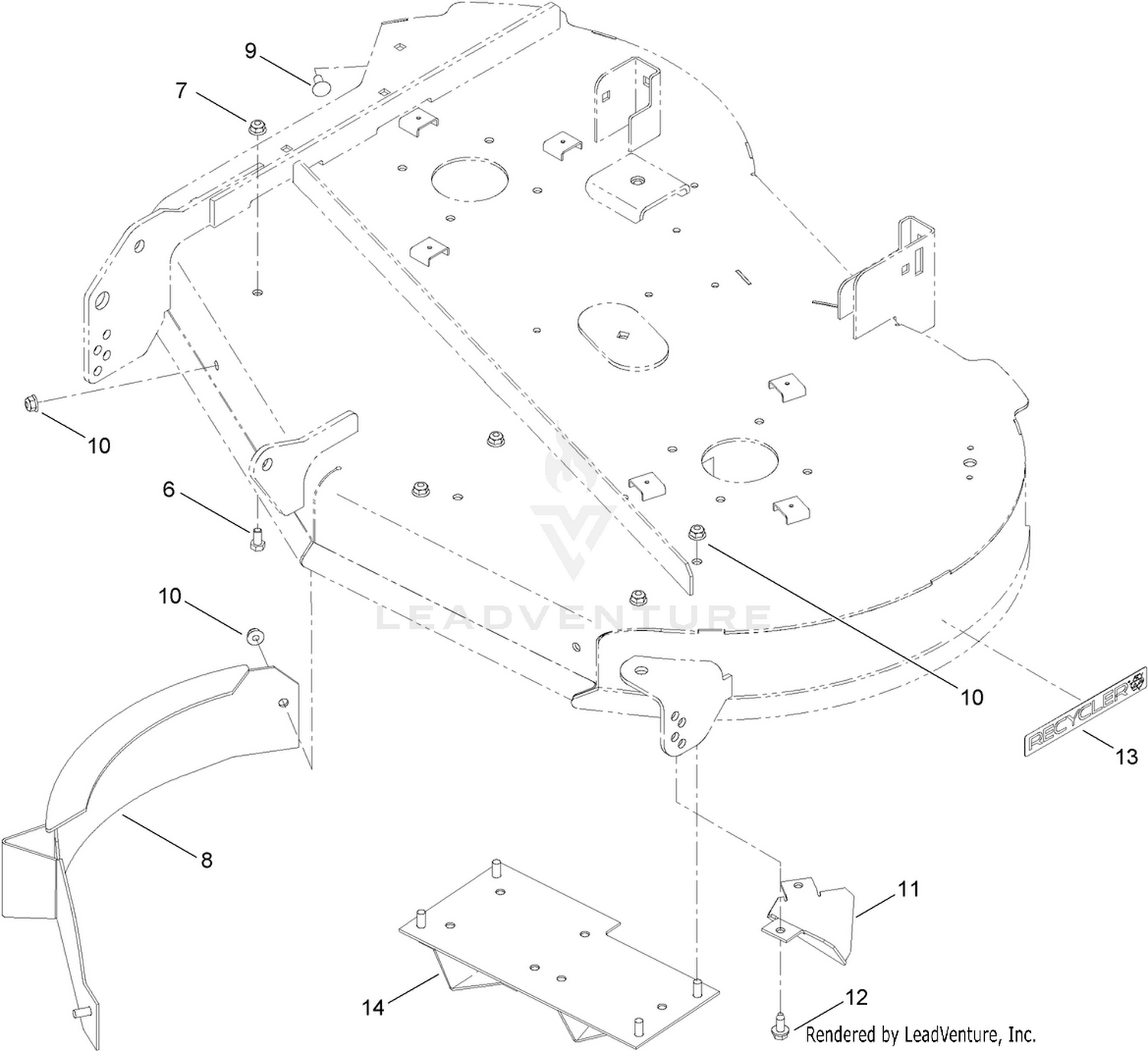 42 Inch Deck Baffle Assembly