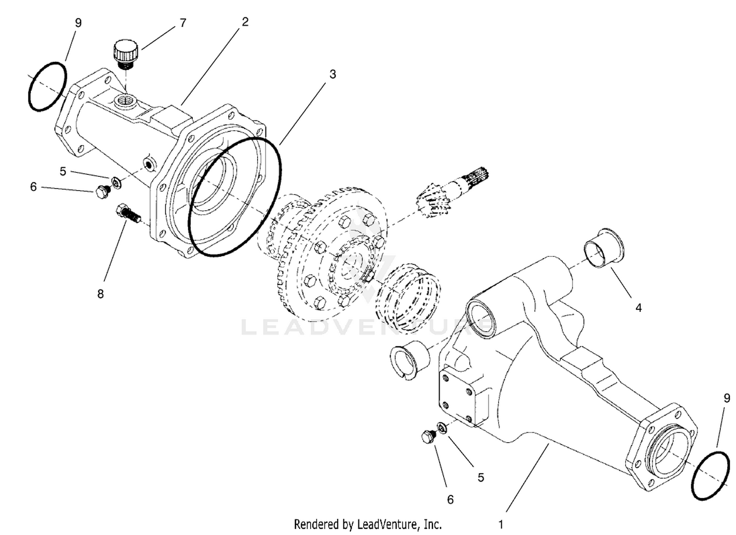 Rear Axle Assembly No. 98-3925 (continued) Axle Support Assembly