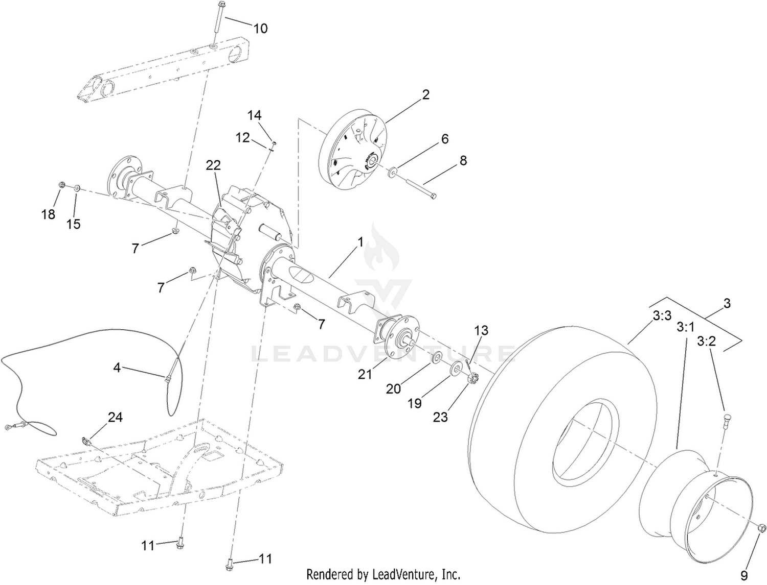 Rear Axle Drive System Assembly