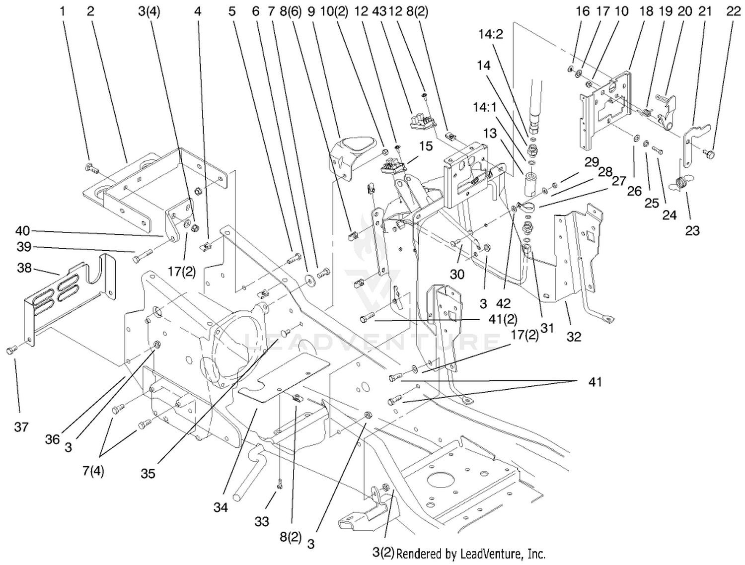 Steering Tower  Fuel Tank Supports Assembly