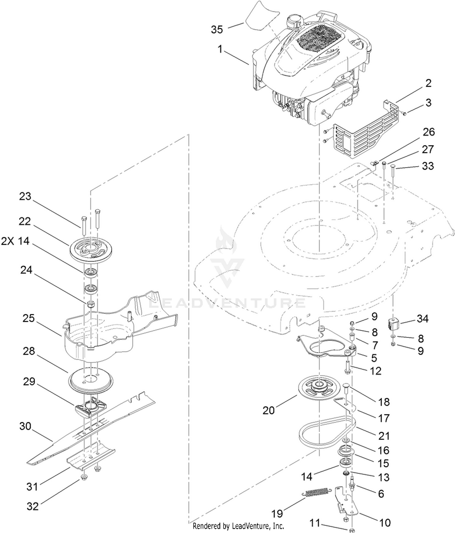 Engine and Blade Assembly