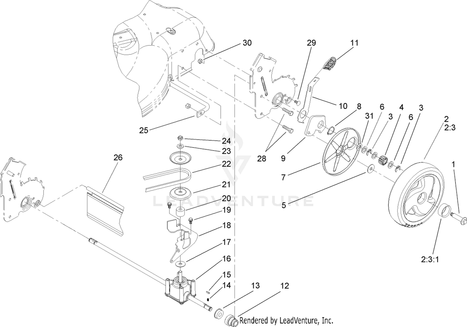 Rear Axle and Transmission Assembly