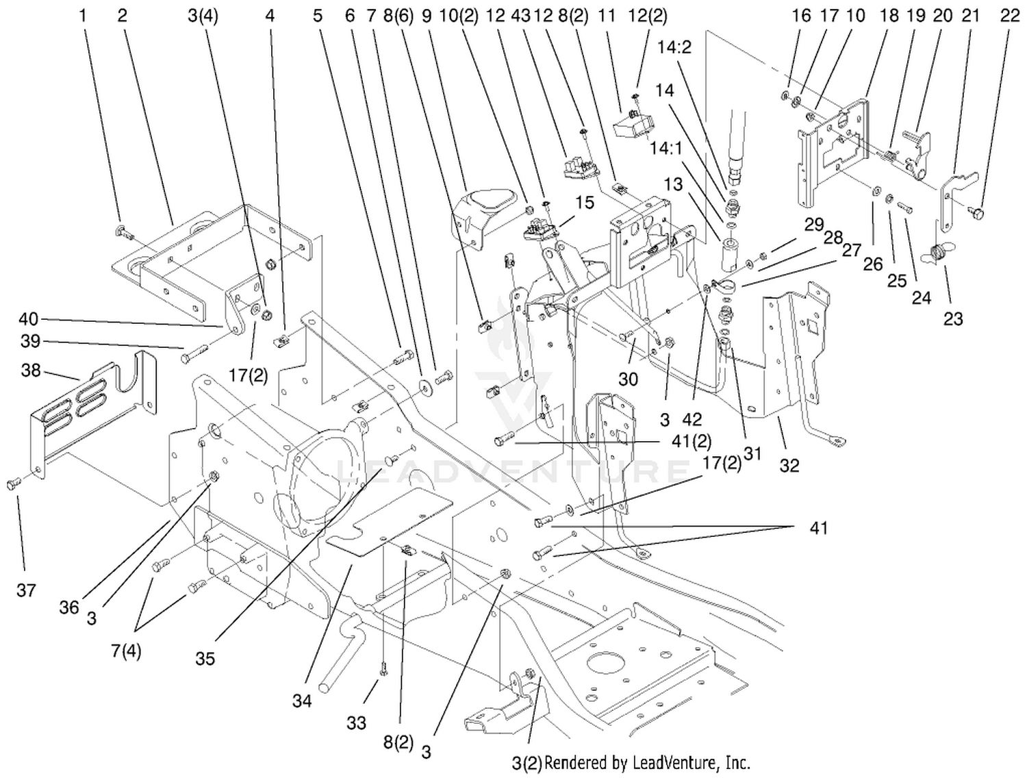 Steering Tower  Fuel Tank Support Assembly