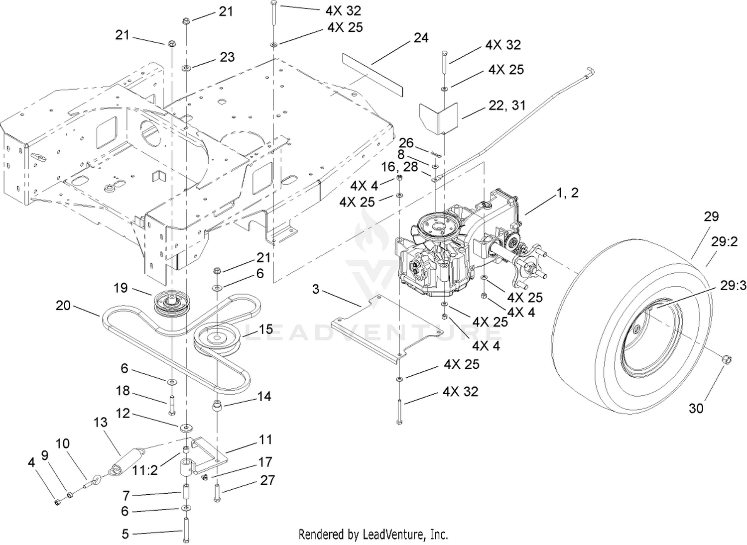 Hydro and Belt Drive Assembly
